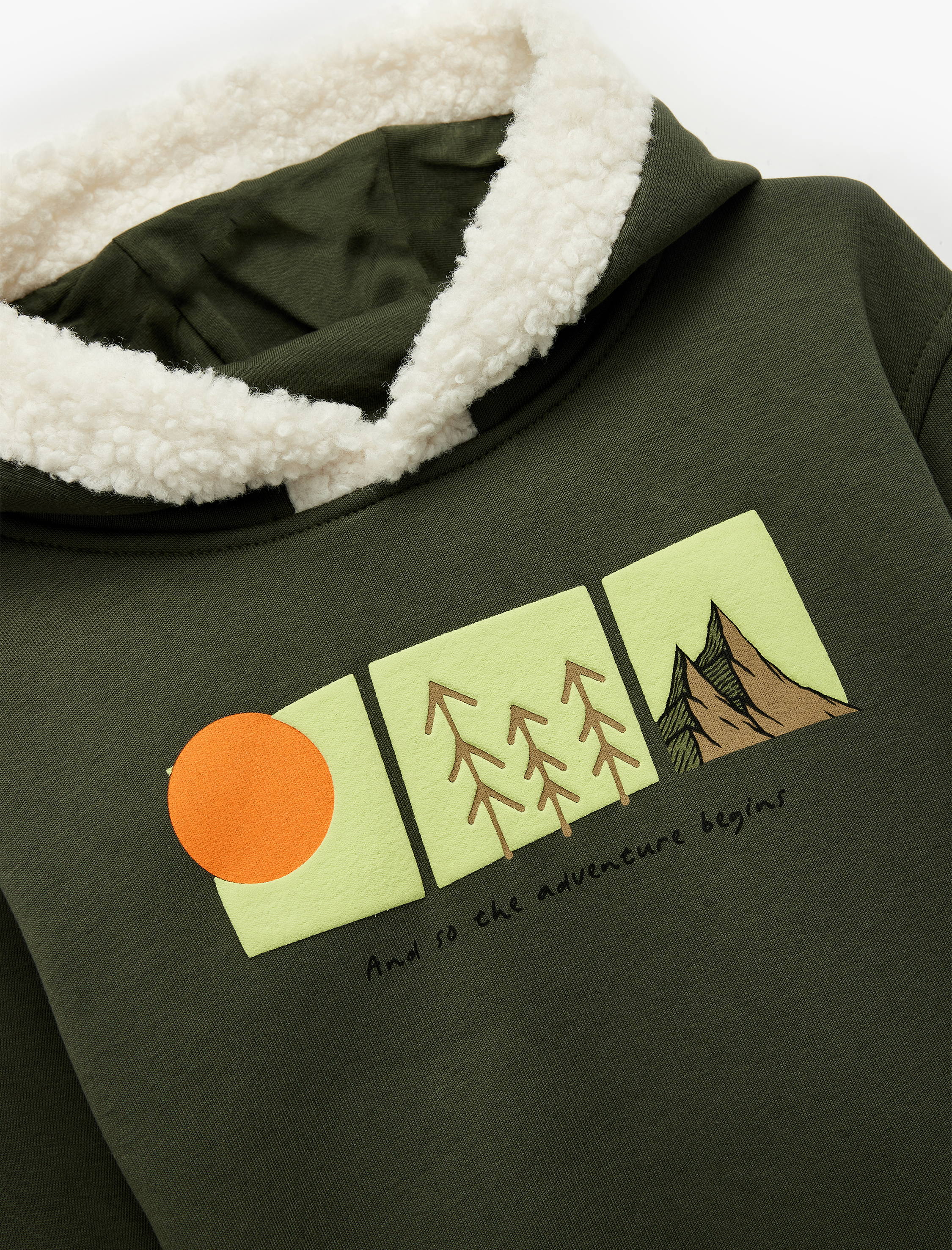  Erkek Bebek Uzun Kollu Baskılı Kapşonlu Oversize Sweatshirt