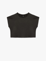 Slim Fit Bisiklet Yaka Kolsuz Basic Tişört
