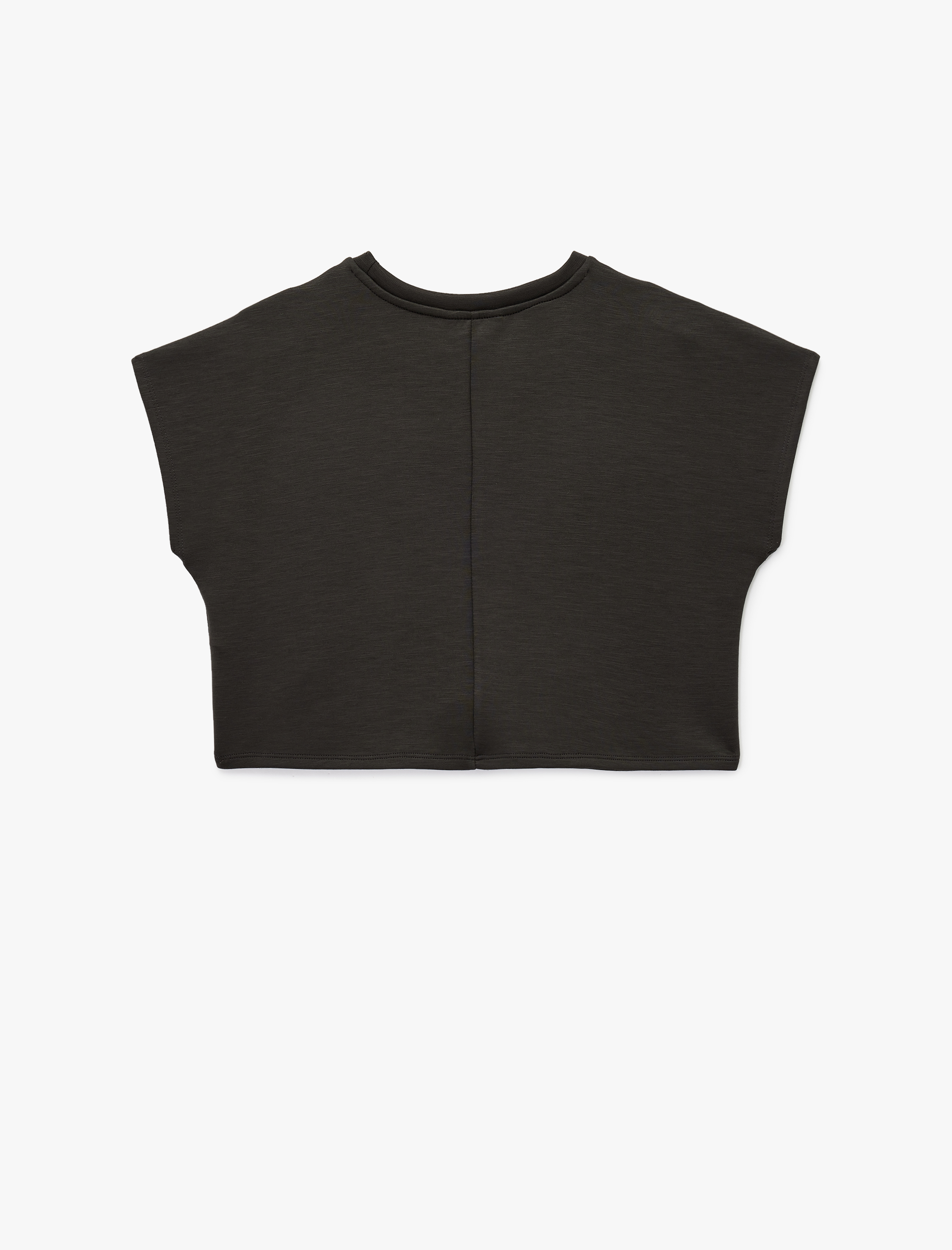   Slim Fit Bisiklet Yaka Kolsuz Basic Tişört