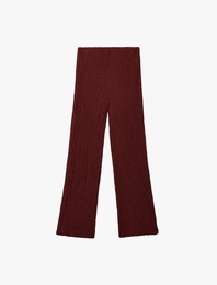 Bürümcük Kumaş Düz Bol Paça Pantolon