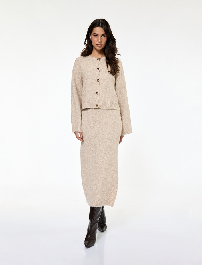  Koton X Sibil Çetinkaya - Uzun Kollu Bisiklet Yaka Düğmeli Triko Hırka