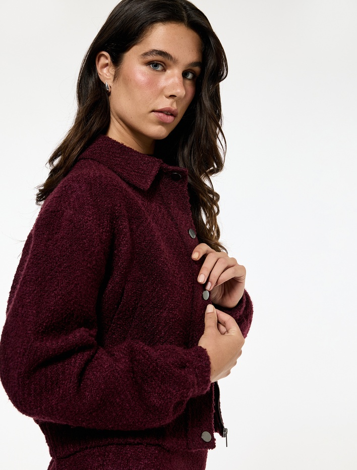  Koton X Sibil Çetinkaya - Uzun Kollu Cepli Bomber Tüvit Ceket