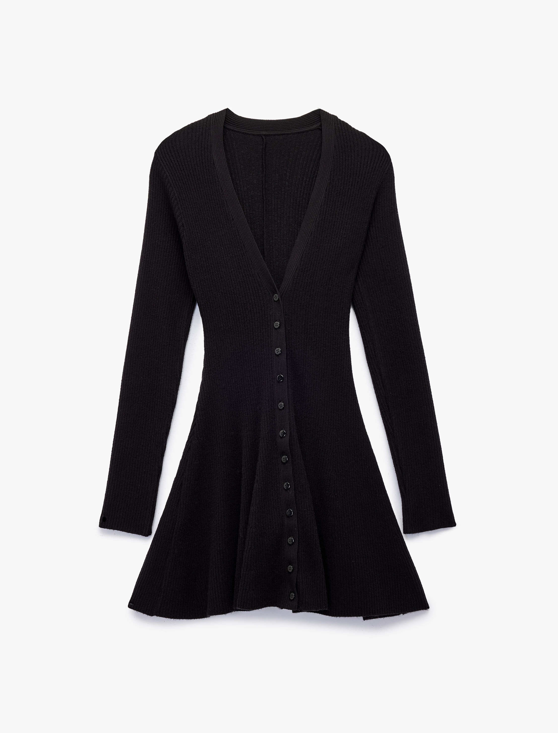   Koton X Sibil Çetinkaya - Uzun Kollu Derin V Yaka Düğmeli Triko Elbise