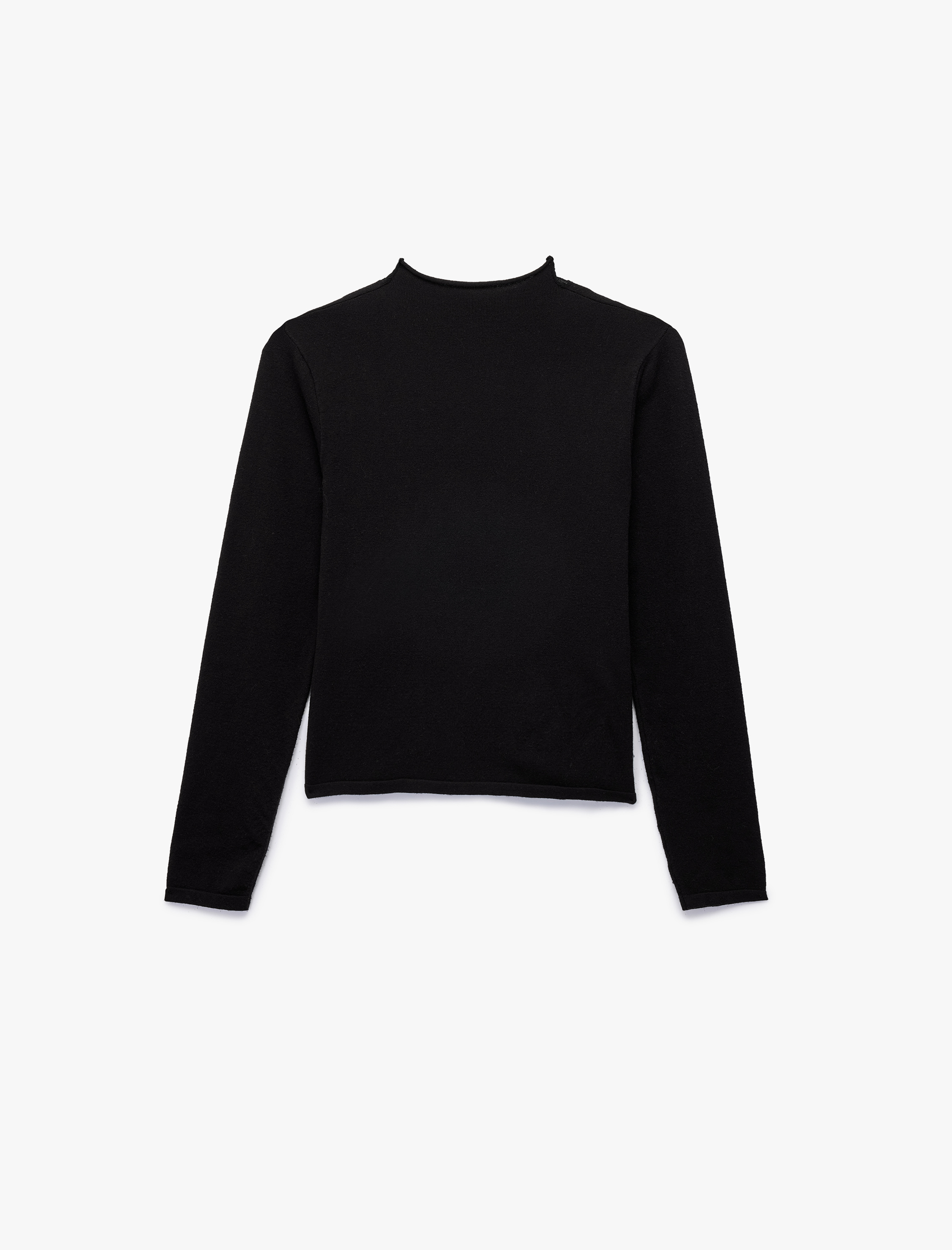   Koton X Sibil Çetinkaya - Slim Fit Uzun Kollu Dik Yaka Tül Detaylı Triko Kazak