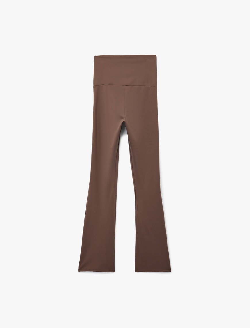   Koton X Sibil Çetinkaya - Yüksek Bel Slim Fit İspanyol Paça Spor Tayt