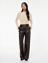 Koton X Sibil Çetinkaya - Slim Fit Yarı Transparan Yumuşak Dokulu Dik Yaka Uzun Kollu Dantel Bluz