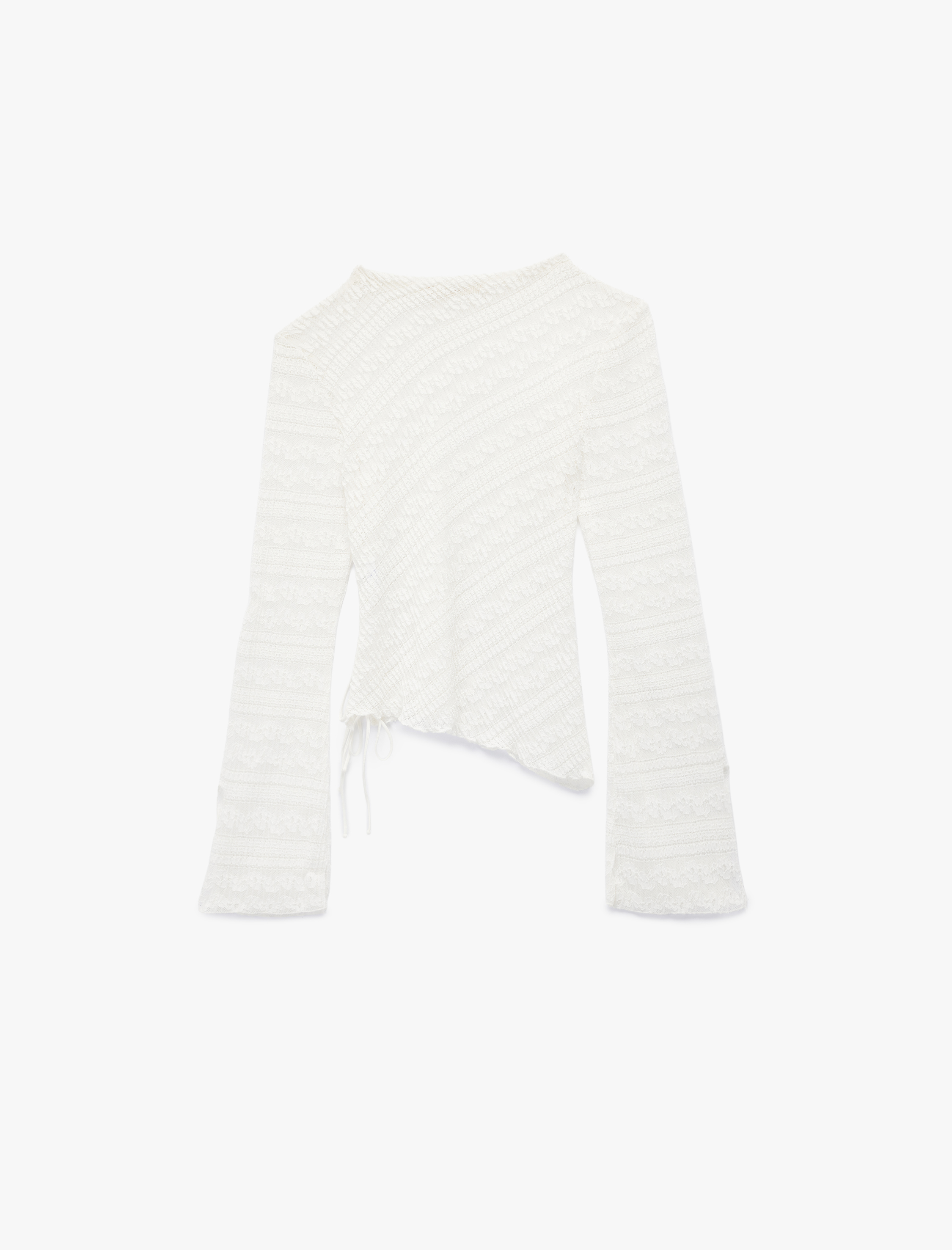   Koton X Sibil Çetinkaya - Uzun Kollu Bisiklet Yaka Bağlama Detaylı Dantelli Bluz