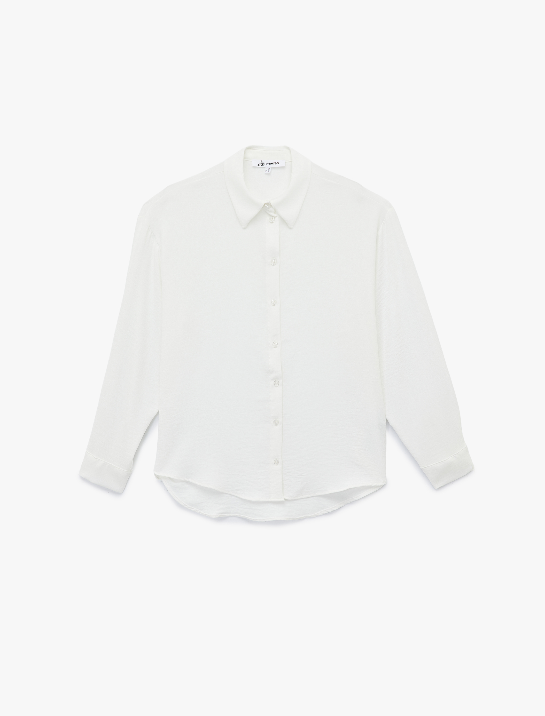   Aerobin Kumaş Düğmeli Klasik Yaka Uzun Kollu Oversize Gömlek