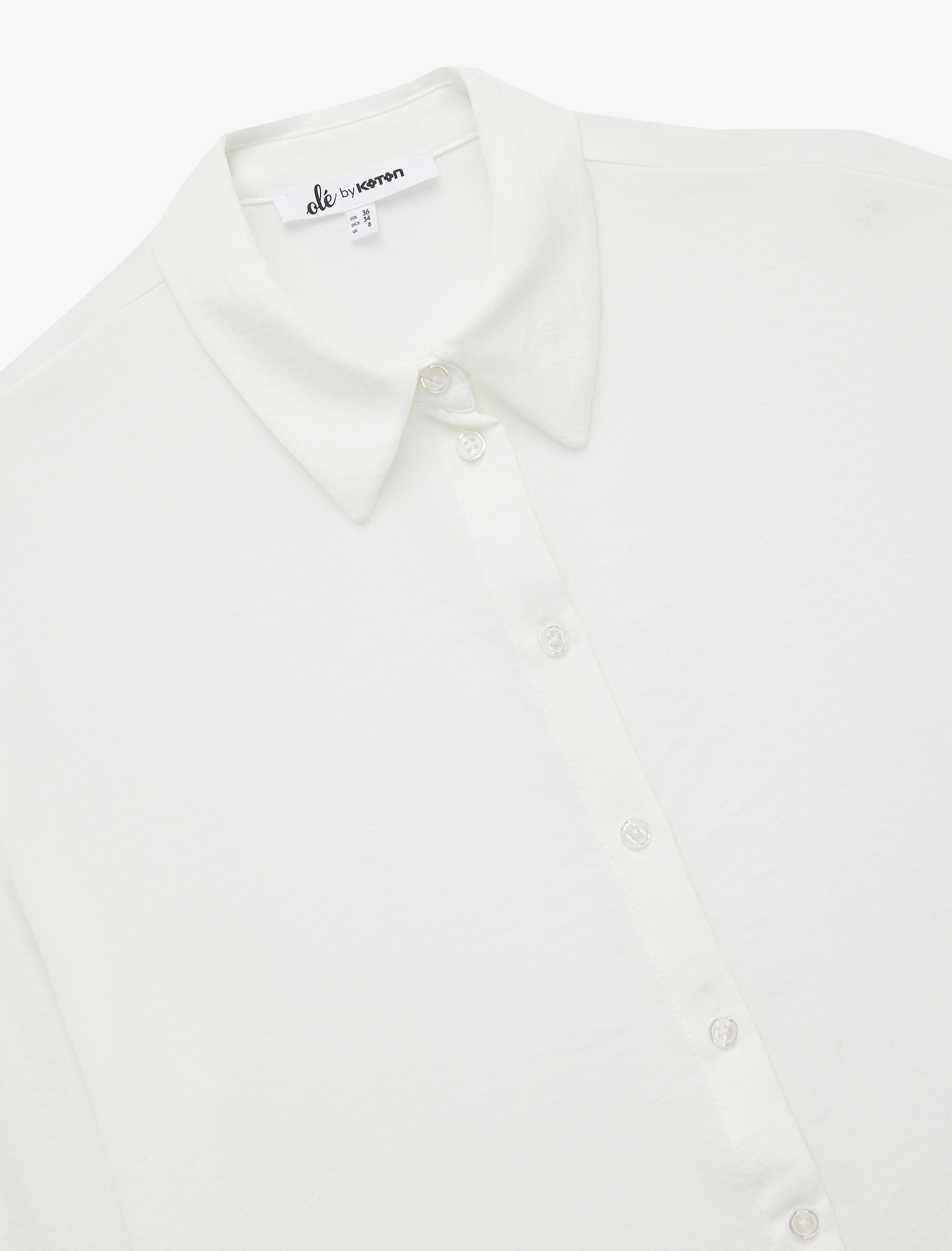   Aerobin Kumaş Düğmeli Klasik Yaka Uzun Kollu Oversize Gömlek