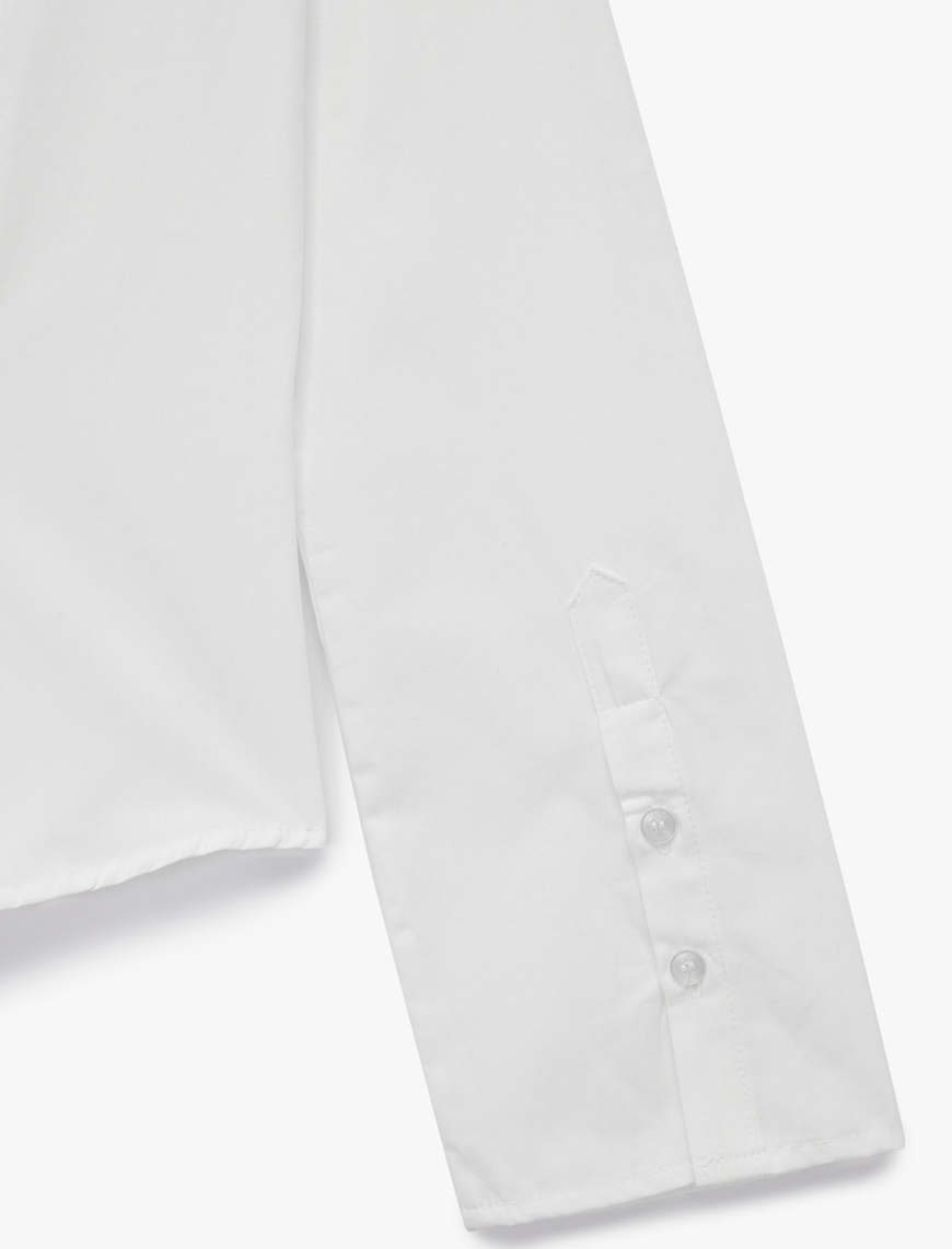   Pamuklu Uzun Kollu Slim Fit Düğmeli Klasik Yaka Gömlek