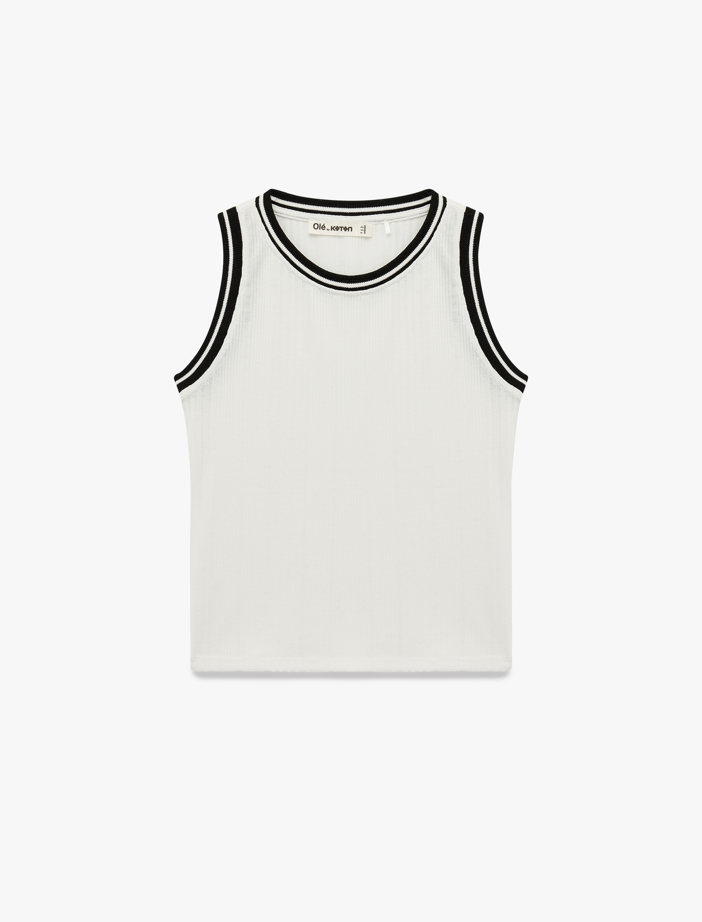   Slim Fit Biyeli Bisiklet Yaka Kolsuz Bluz