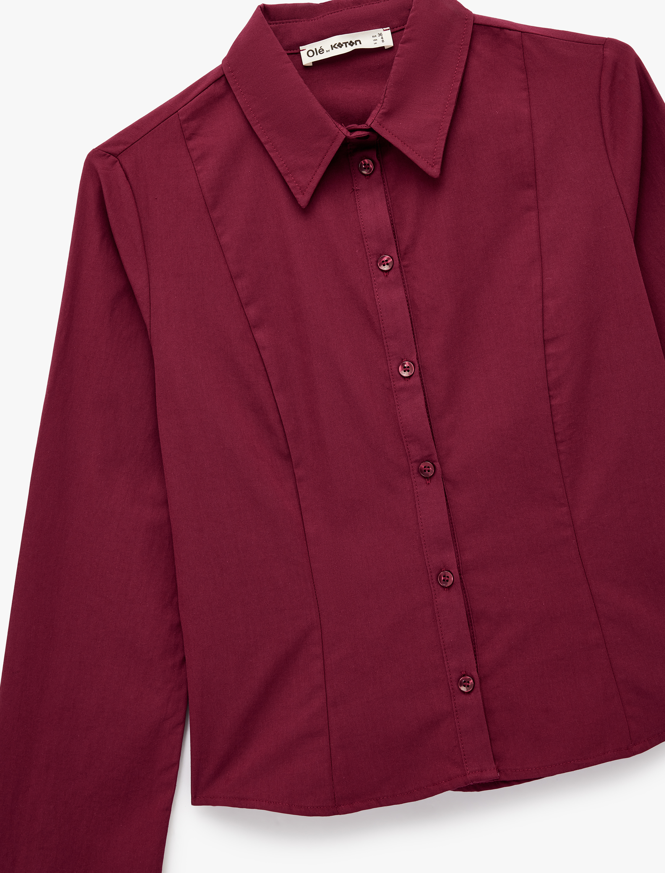 Pamuklu Uzun Kollu Slim Fit Düğmeli Klasik Yaka Gömlek