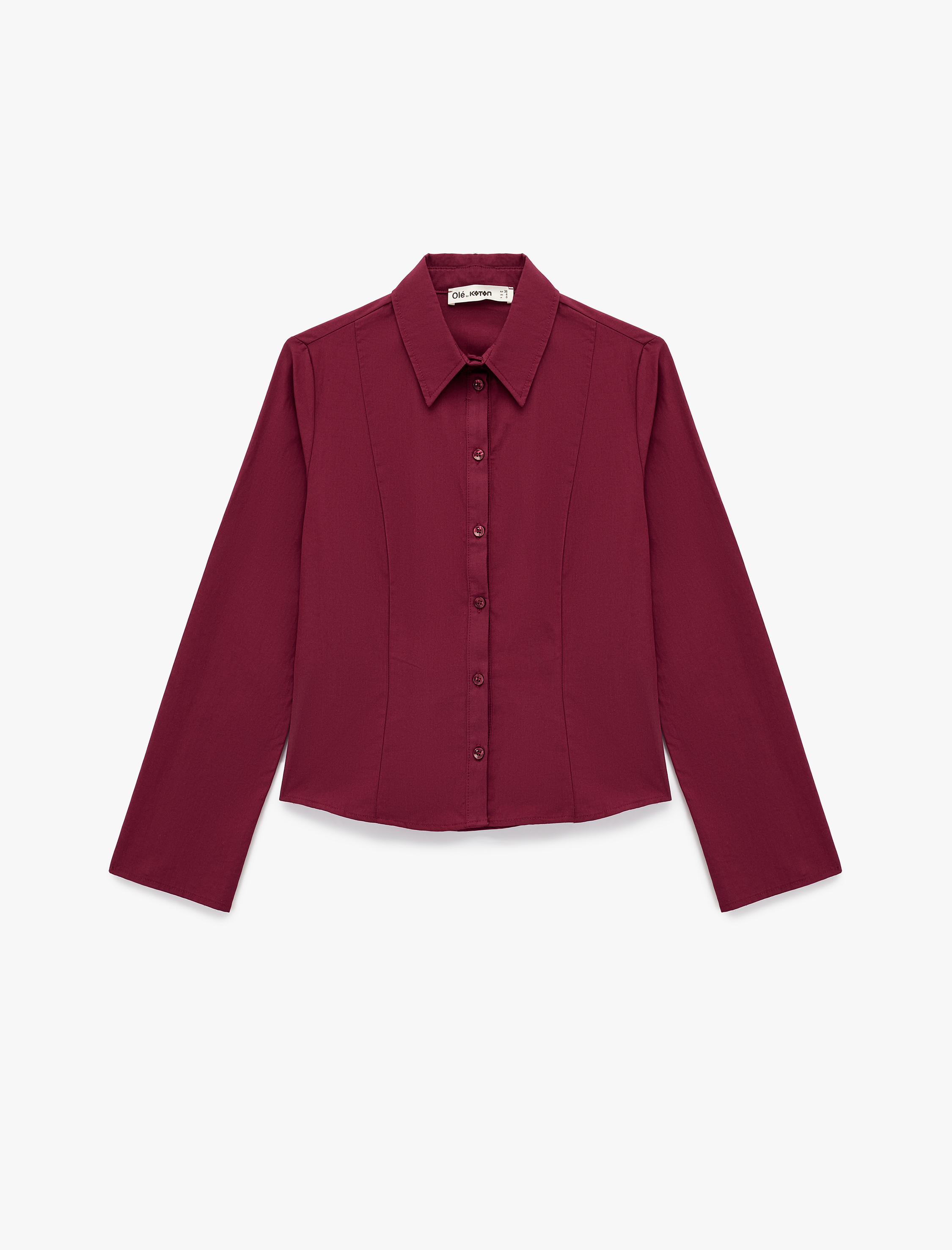 Pamuklu Uzun Kollu Slim Fit Düğmeli Klasik Yaka Gömlek