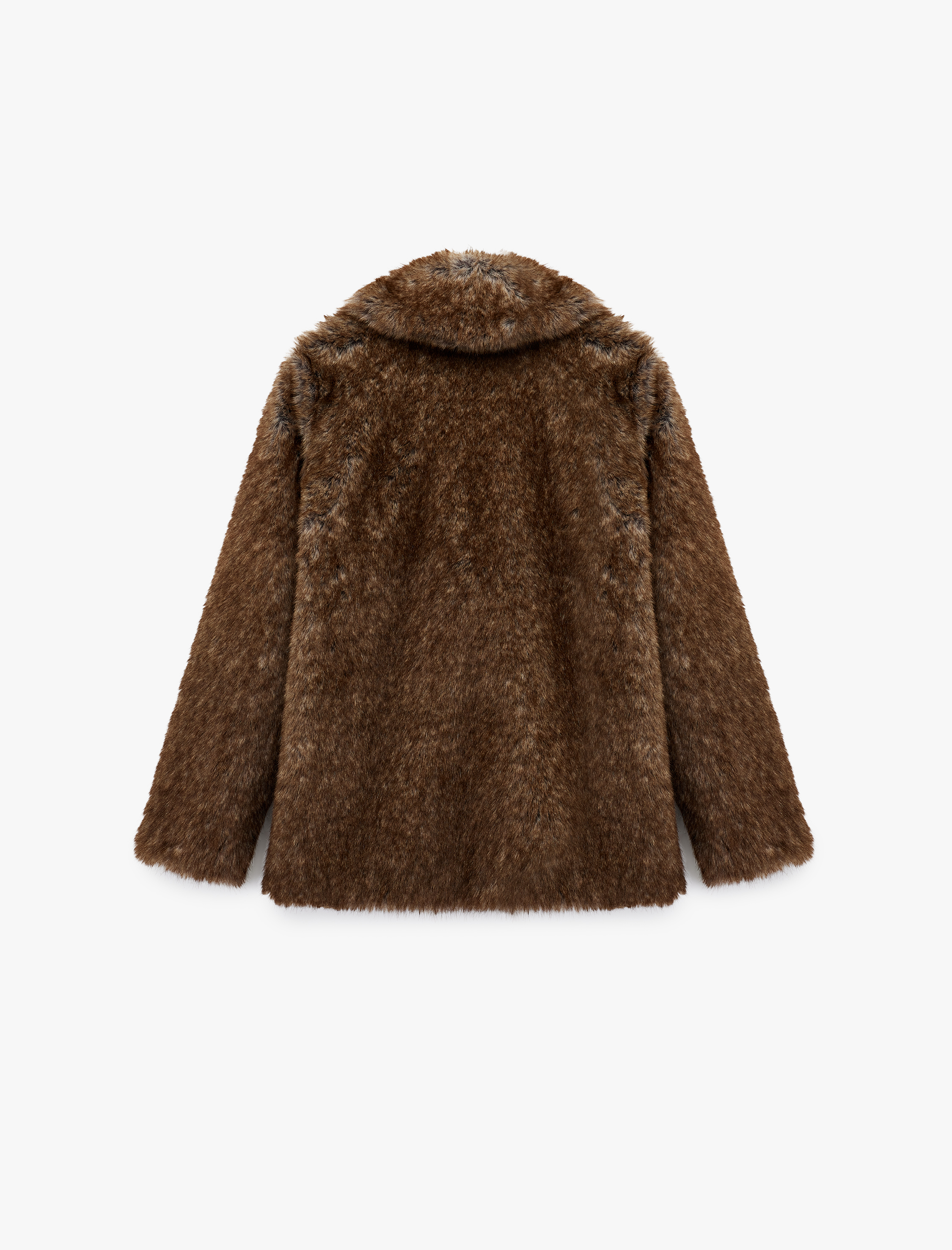   Koton X Melis Ağazat - Düğmeli Uzun Kollu Suni Kürk Kaban