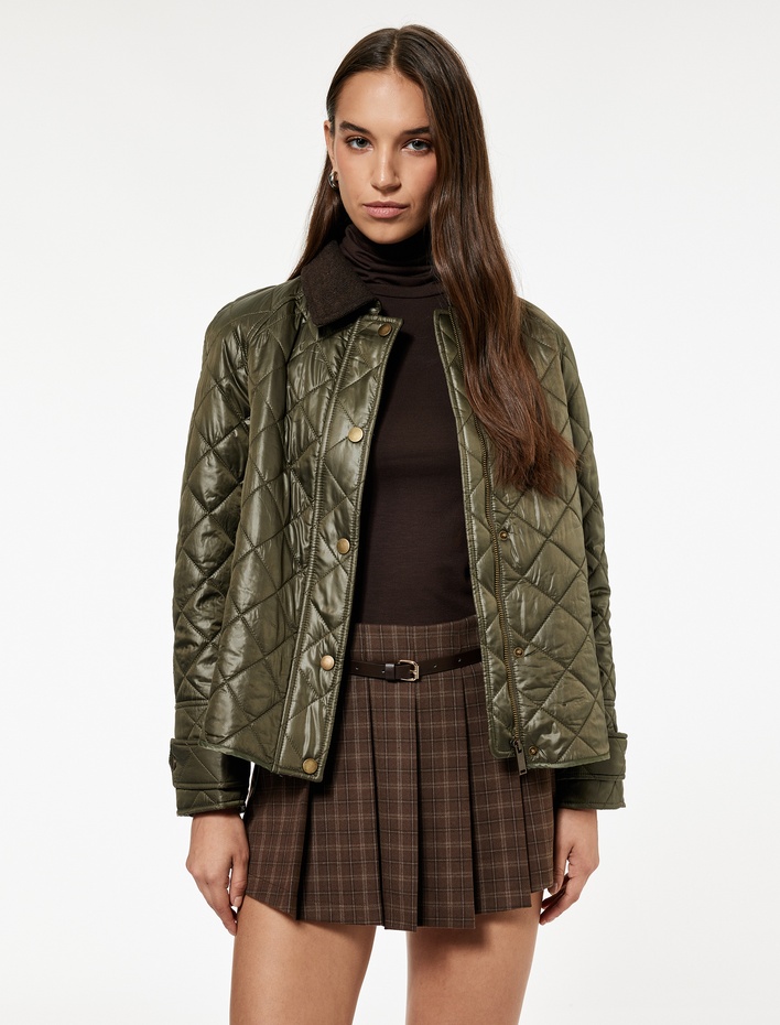  Kemerli Ekoseli Viskon Karışımlı Mini Pileli Şort Etek