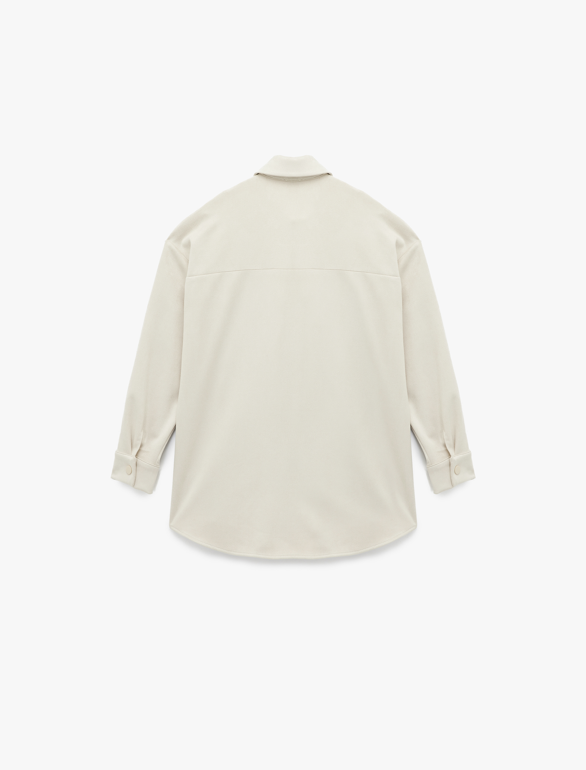   Uzun Kollu Klasik Yaka Çıtçıt Düğmeli Cepli Oversize Süet Görünümlü Ceket