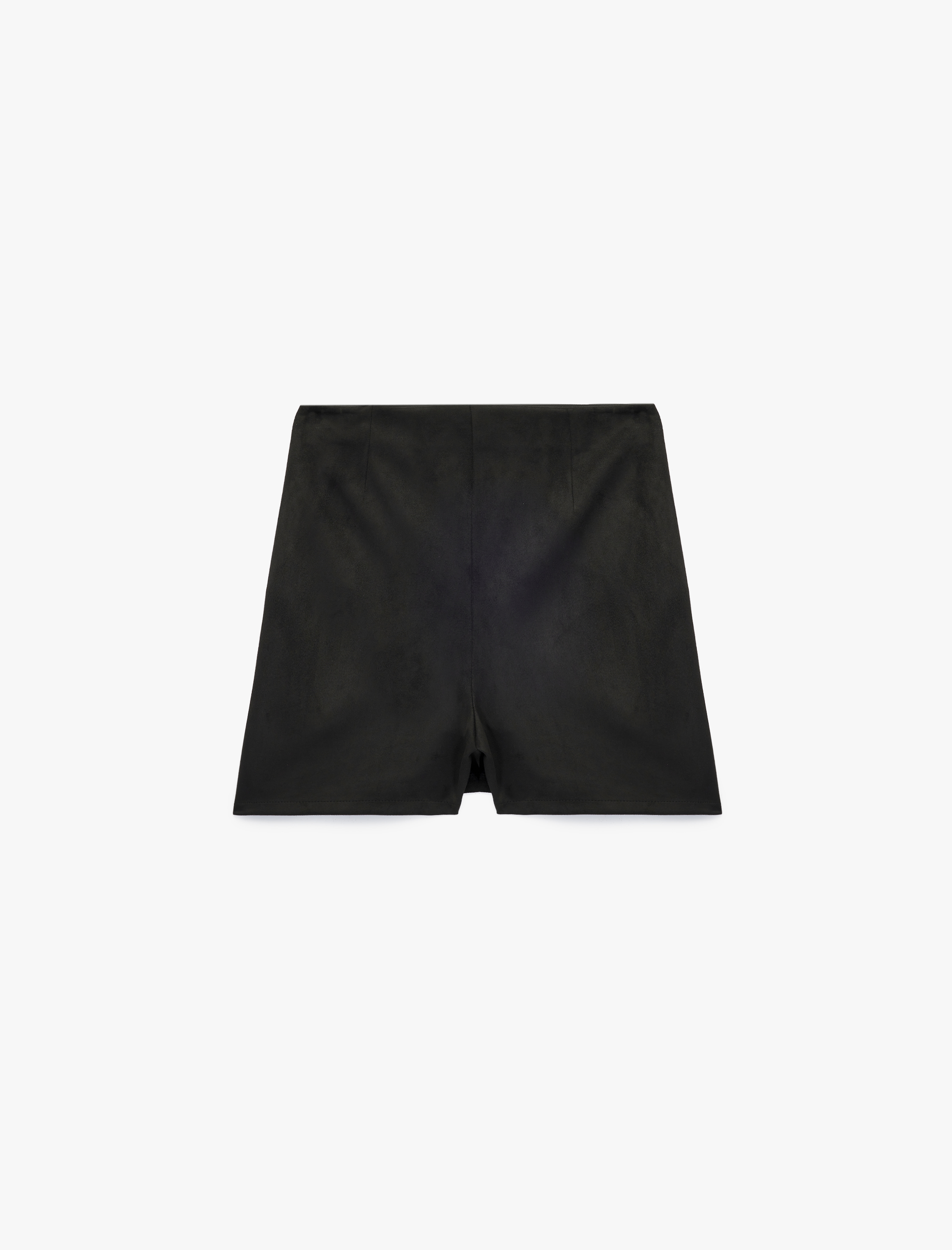   Süet Görünümlü Bağlama Detaylı Mini Şort Etek