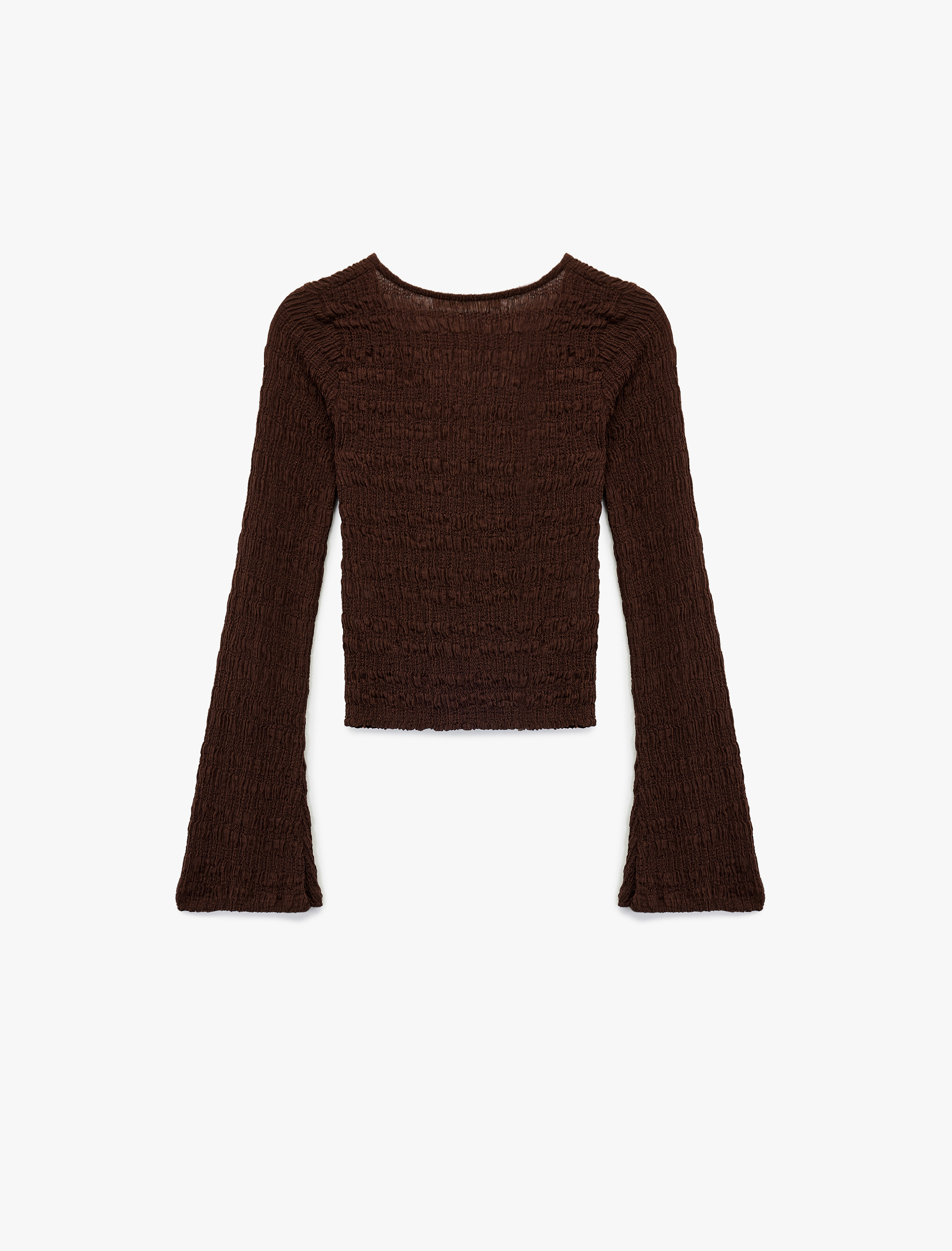   Uzun İspanyol Kollu V Yaka Düğmeli Bürümcük Hırka