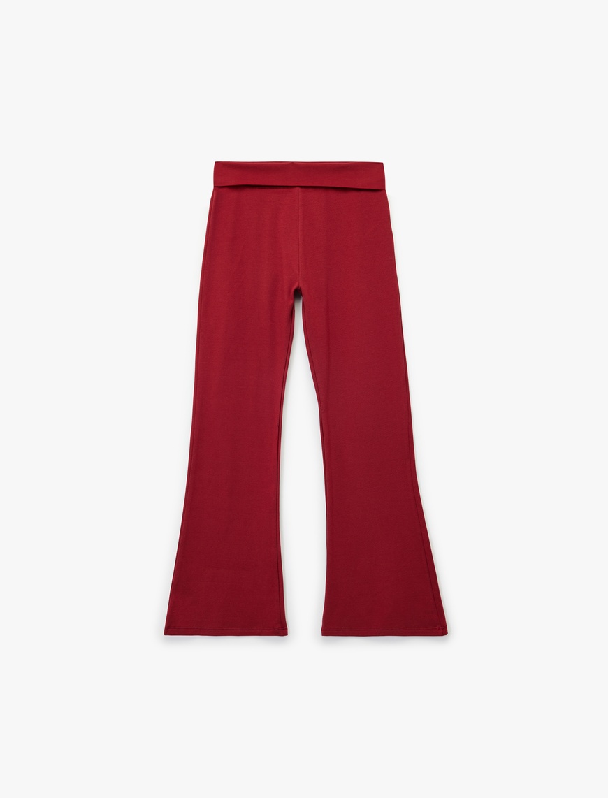  Kız Çocuk Pamuklu İspanyol Paça Slim Fit Basic Pantolon