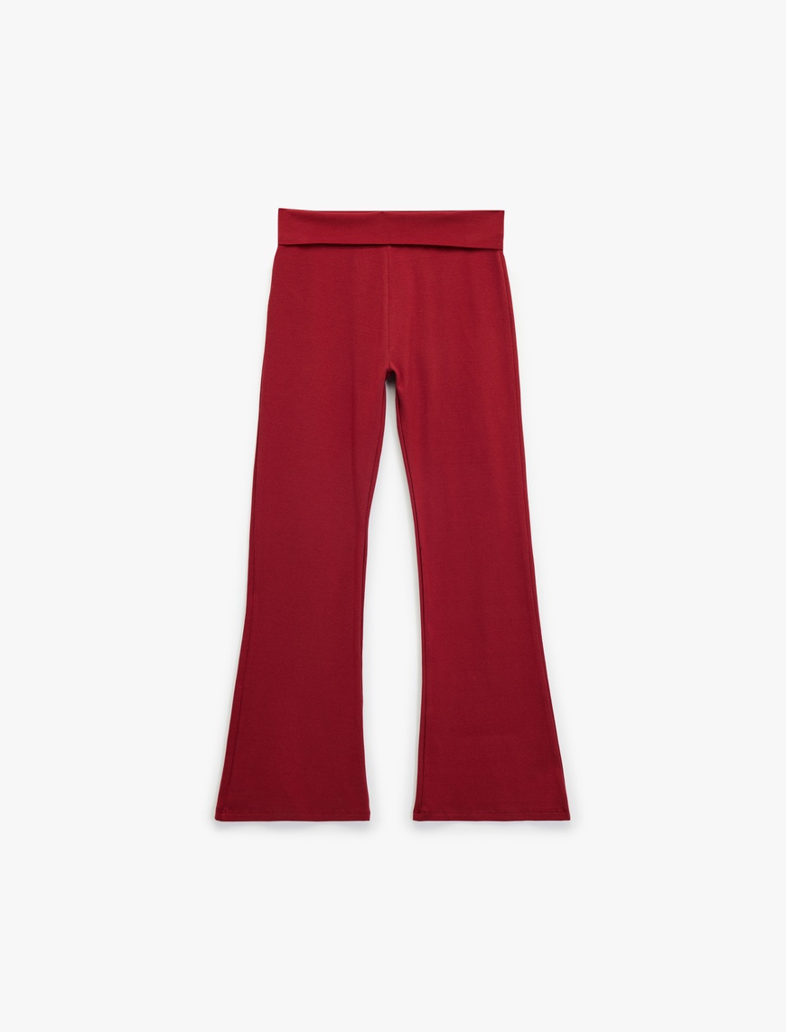  Kız Çocuk Pamuklu İspanyol Paça Slim Fit Basic Pantolon