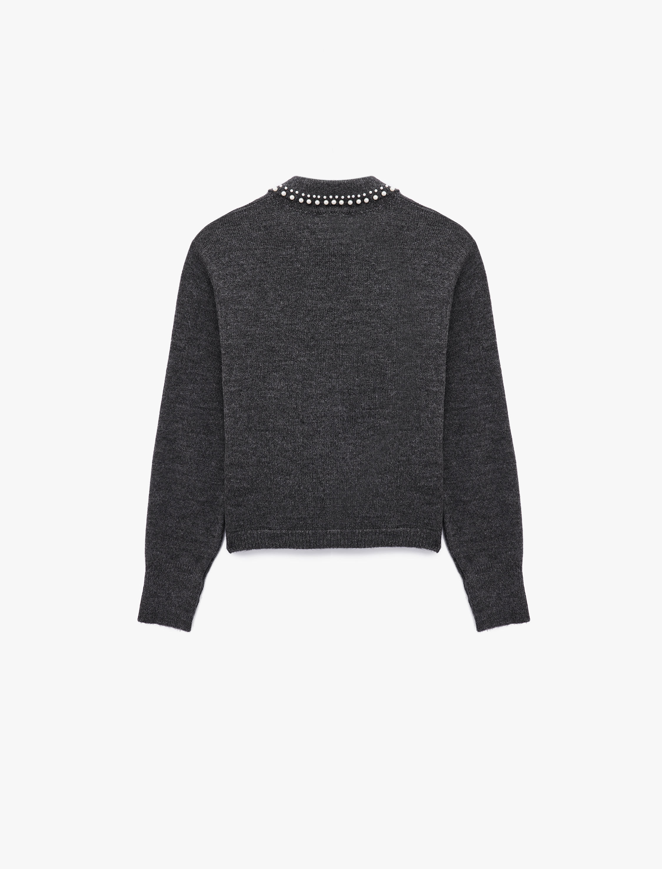   İnci Detaylı Bebe Yaka Uzun Kollu Triko Kazak