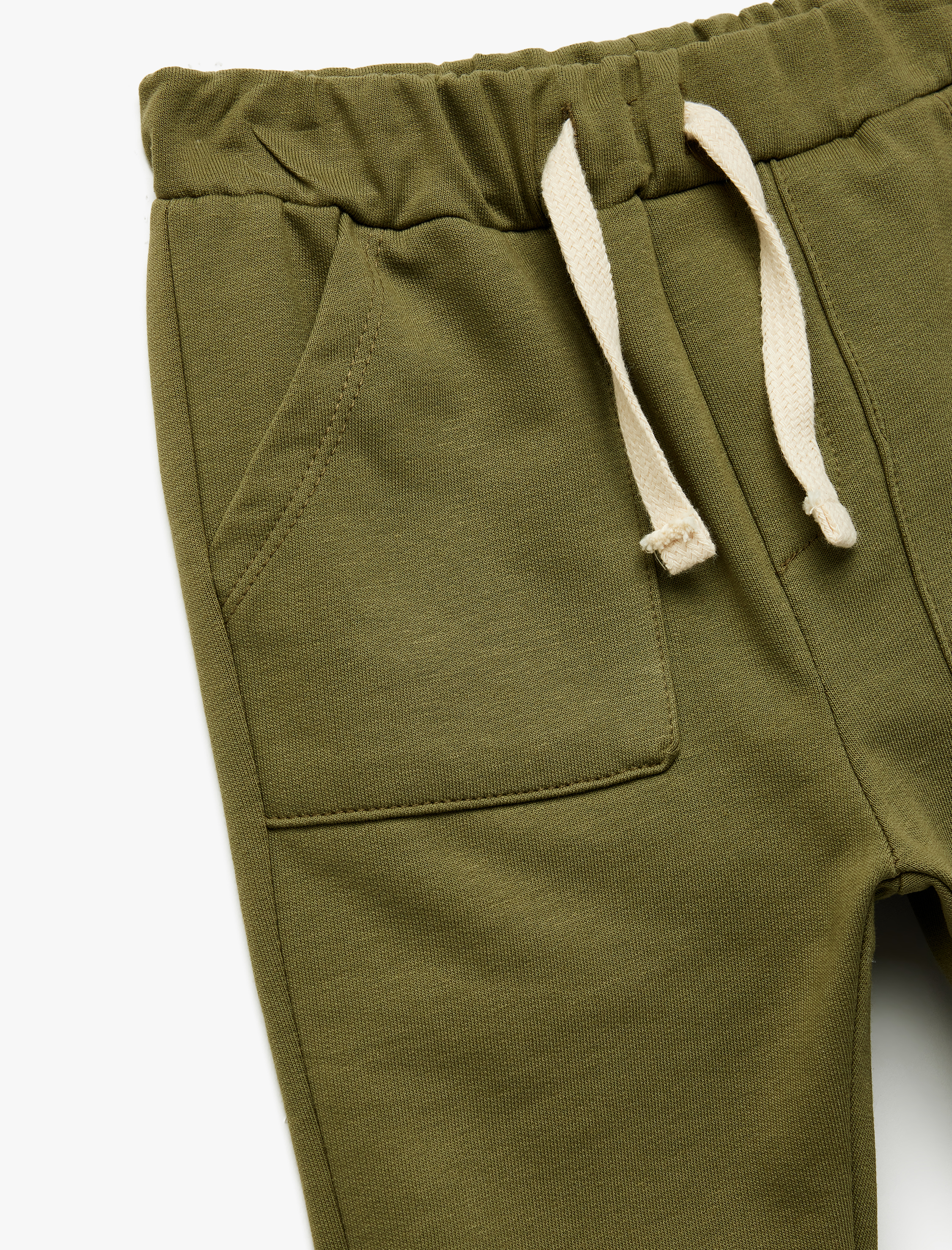  Erkek Bebek Pamuklu Beli Bağcıklı Cep Detaylı Basic Eşofman Altı