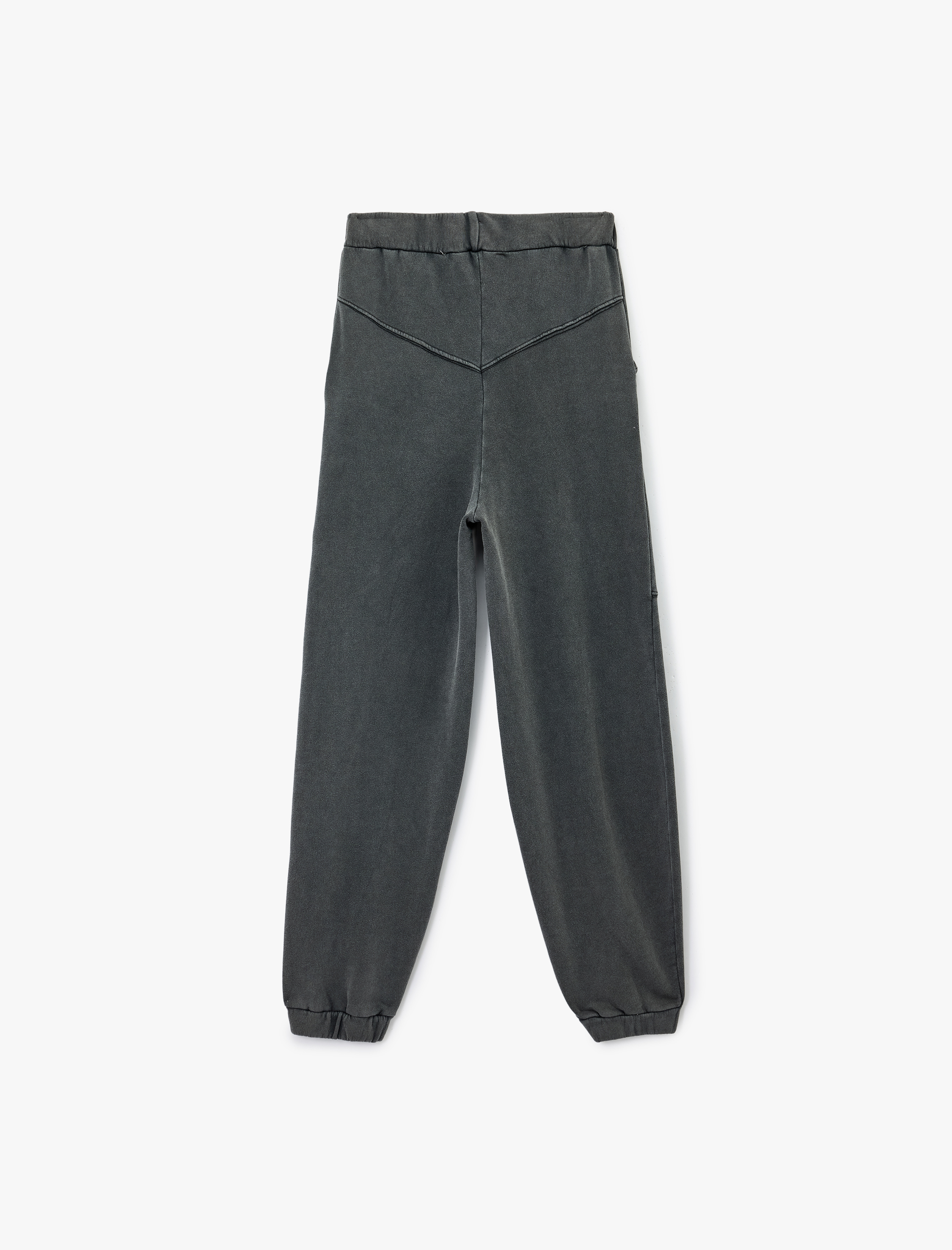   Pamuklu Rahat Kalıp Beli Lastikli Yıkamalı Dikiş Detaylı Jogger Eşofman Altı