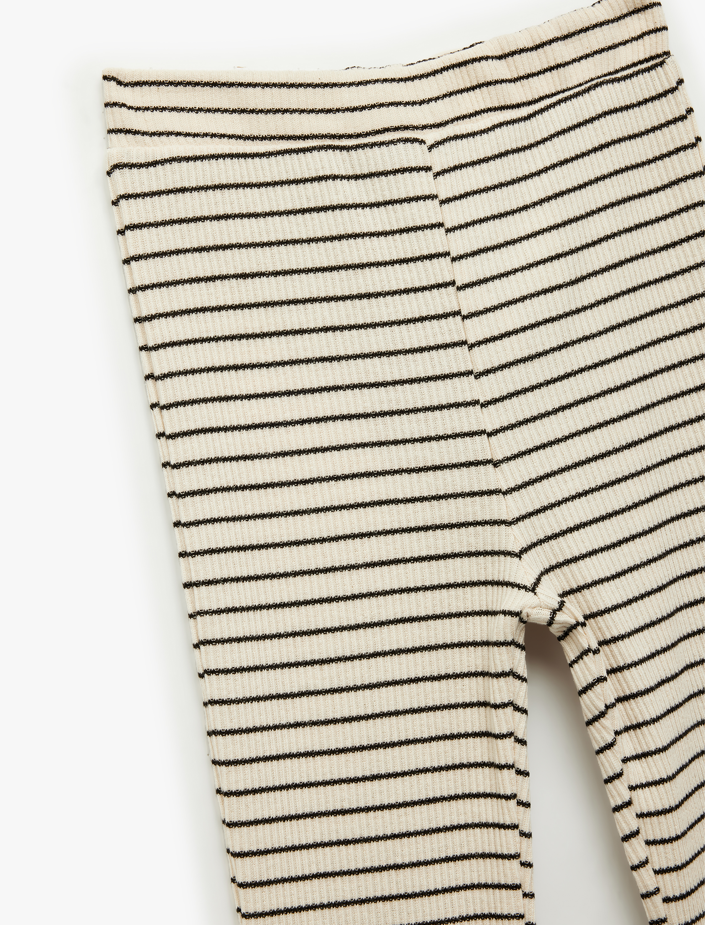  Kız Bebek Beli Lastikli Çizgili İspanyol Paça Tayt