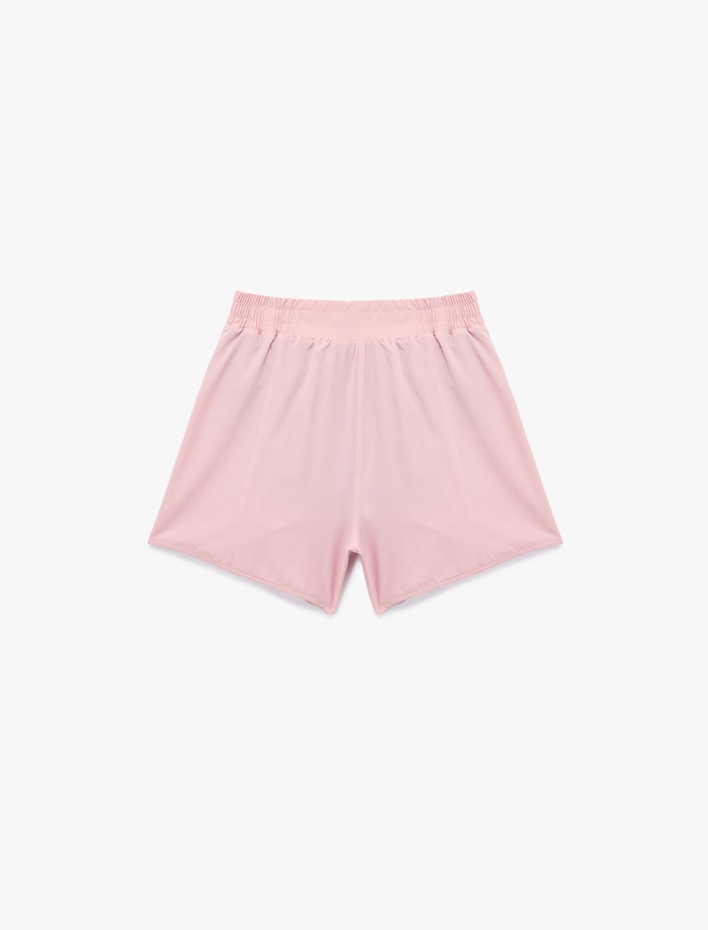  Yüksek Bel Cep Detaylı Rahat Kalıp Spor Şort