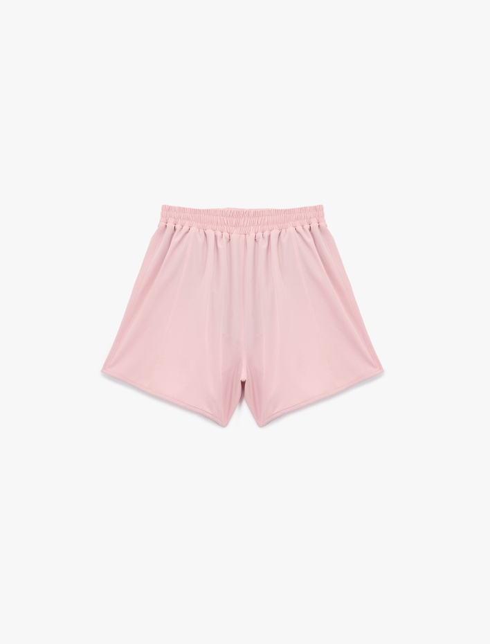  Yüksek Bel Cep Detaylı Rahat Kalıp Spor Şort