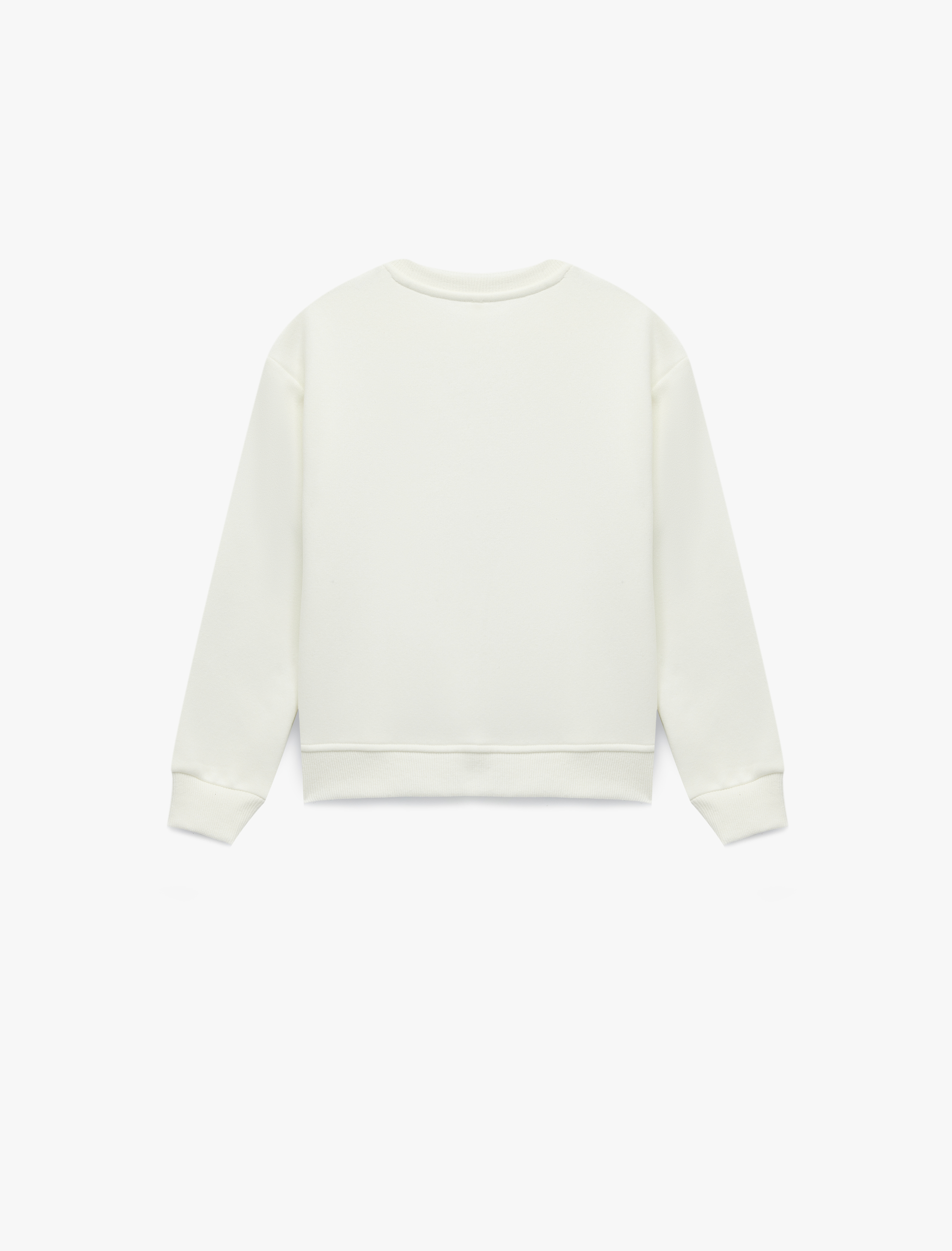  Kız Çocuk Atatürk Baskılı Uzun Kollu Bisiklet Yaka Pullu Payetli Sweatshirt