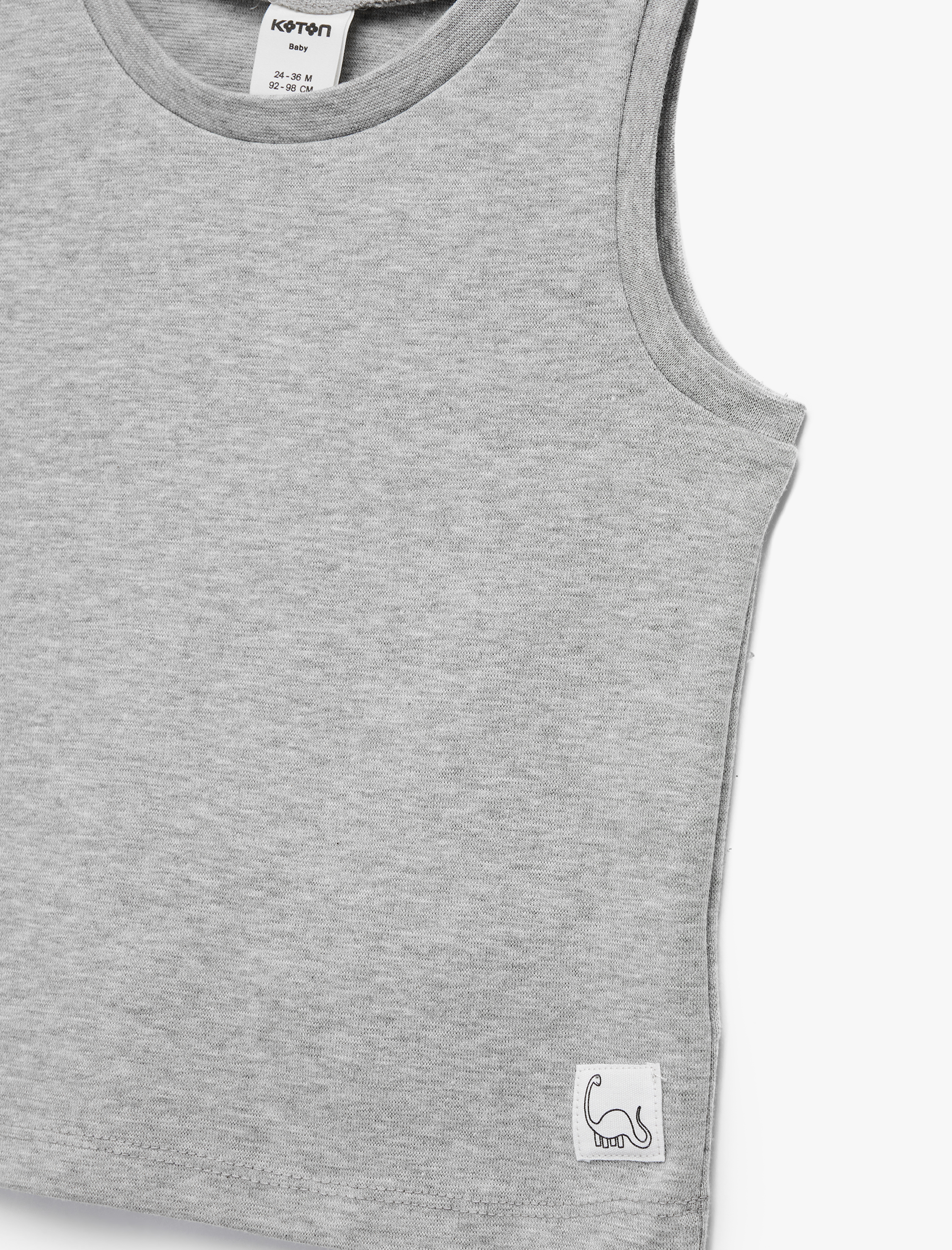  Erkek Bebek Bisiklet Yaka Pamuk Karışımlı Kolsuz Atlet