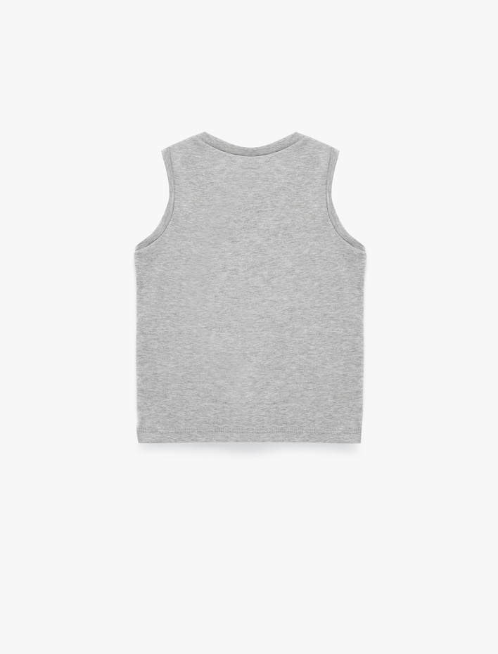 Erkek Bebek Bisiklet Yaka Pamuk Karışımlı Kolsuz Atlet