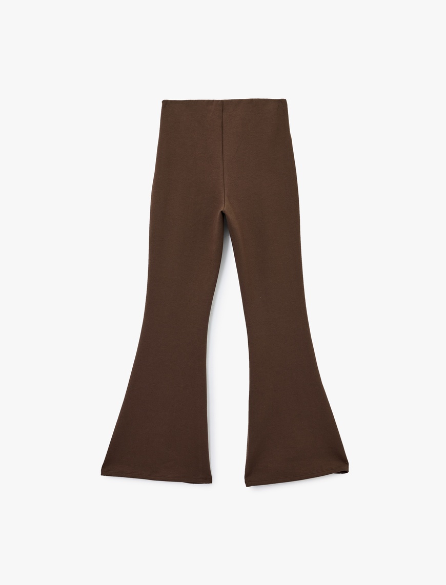   Slim Fit Pamuklu İspanyol Paça Tayt Pantolon