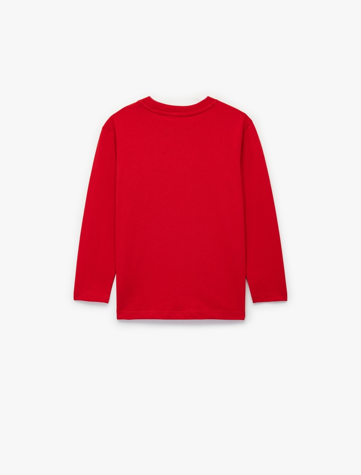 Erkek Çocuk Atatürk Nakışlı Pamuklu Uzun Kollu Bisiklet Yaka Tişört