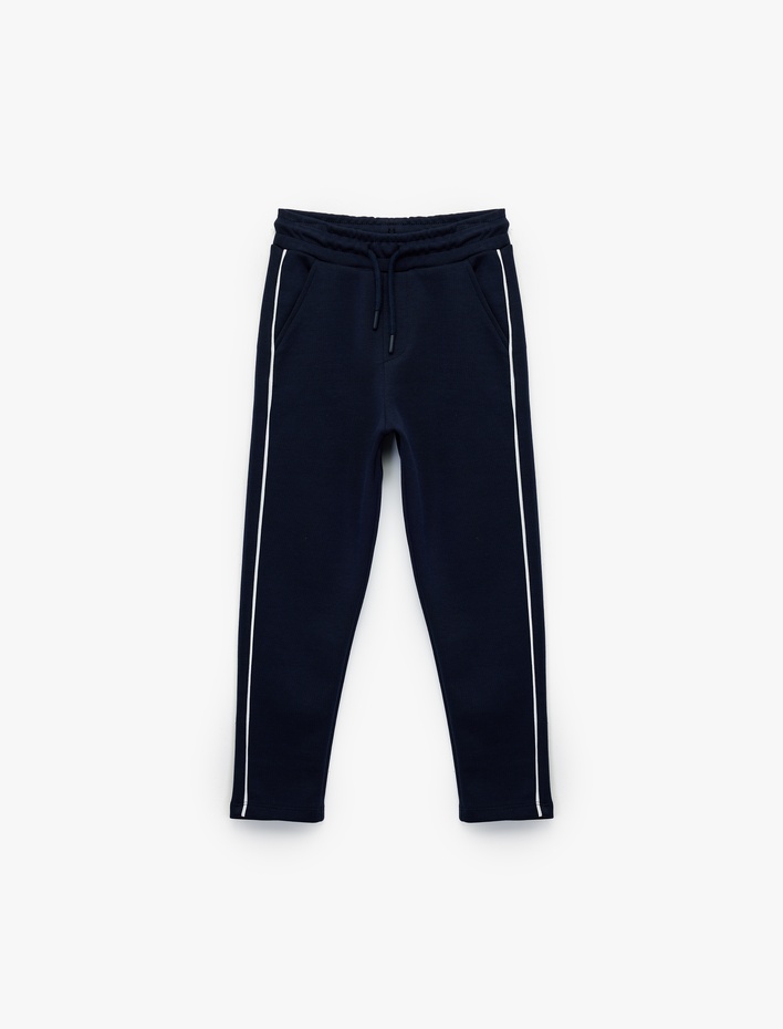 Erkek Çocuk Beli Lastikli Cep Detaylı Pamuklu Eşofman Altı