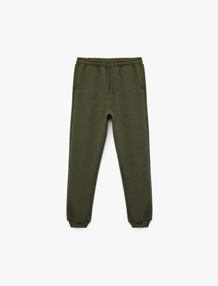  Erkek Çocuk Cepli Beli Bağcıklı Basic Jogger Eşofman Altı