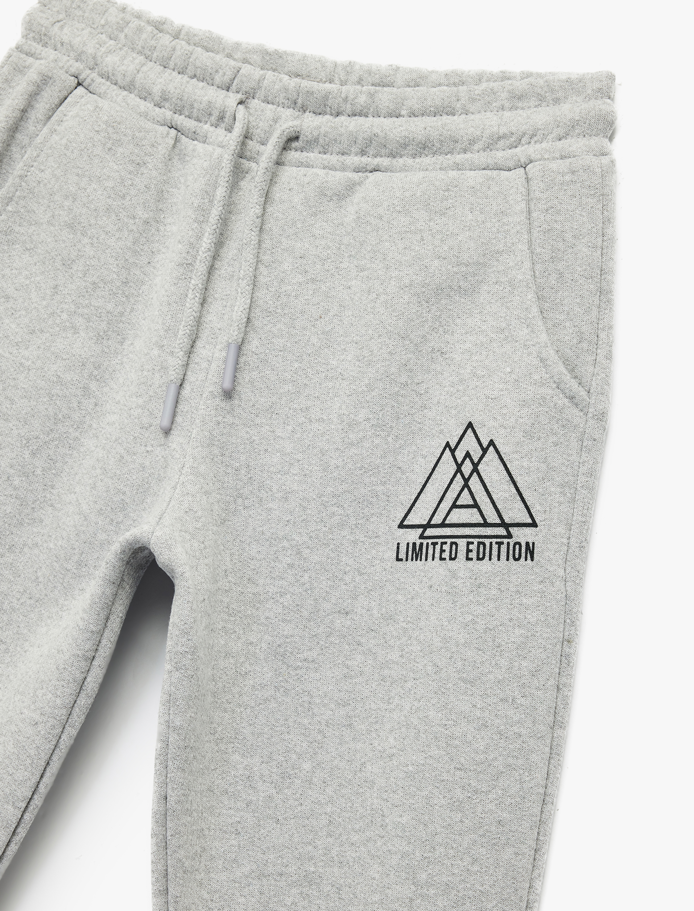  Erkek Çocuk Beli Lastikli Baskı Detaylı Şardonlu Eşofman Altı