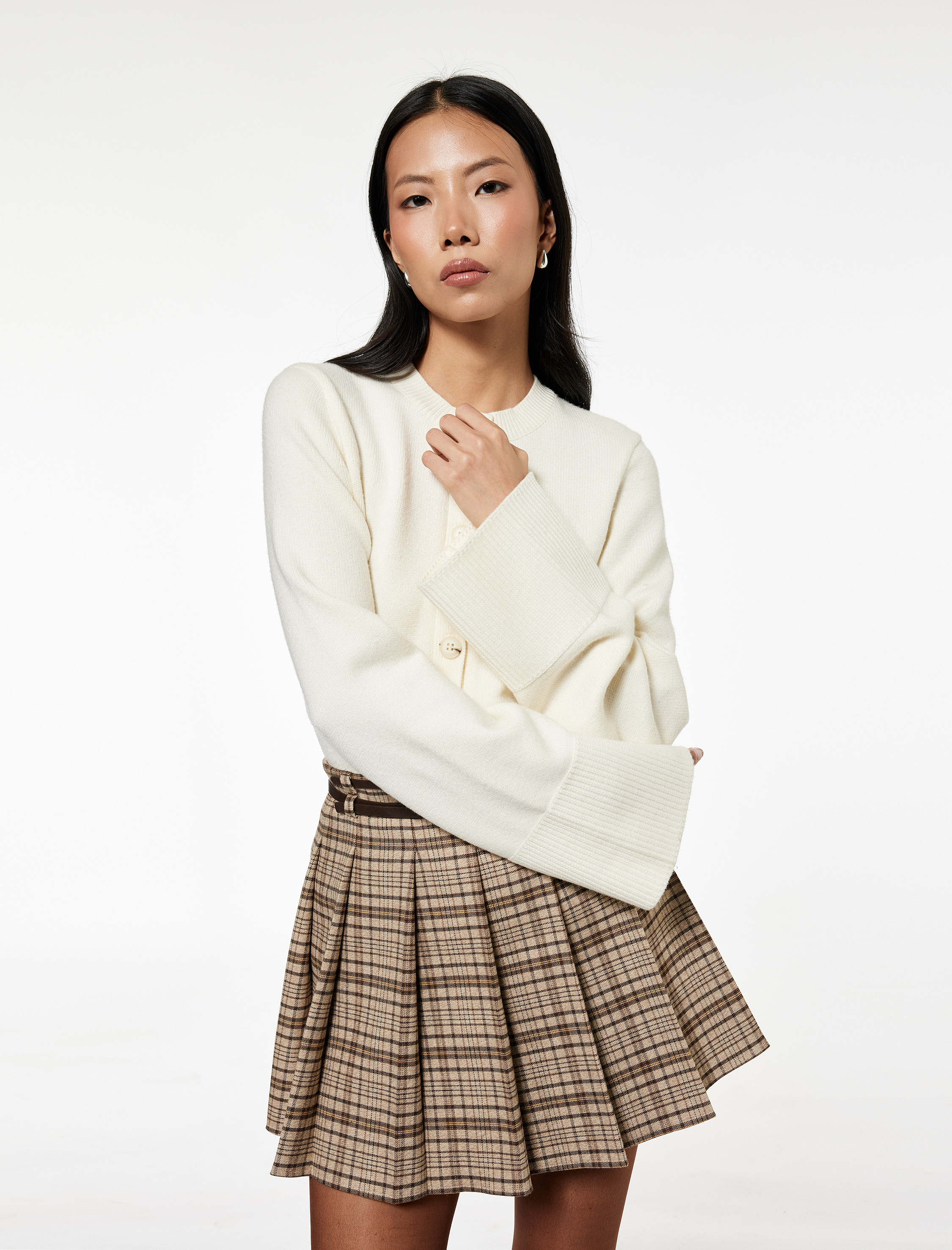   Koton X Sibil Çetinkaya - Geniş Uzun Kollu Bisiklet Yaka Düğmeli Triko Hırka