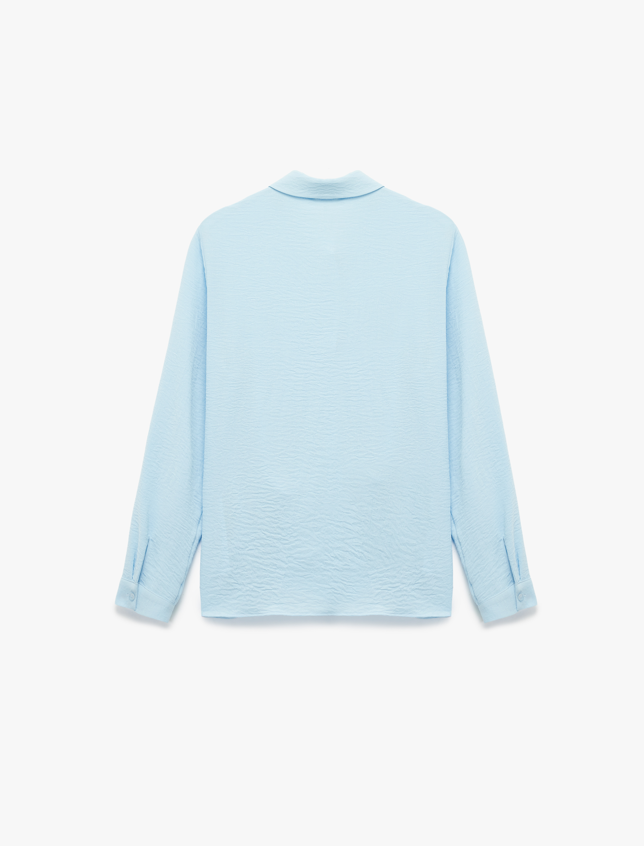   Aerobin Kumaş Önden Bağlama Detaylı Klasik Yaka Uzun Kollu Gömlek