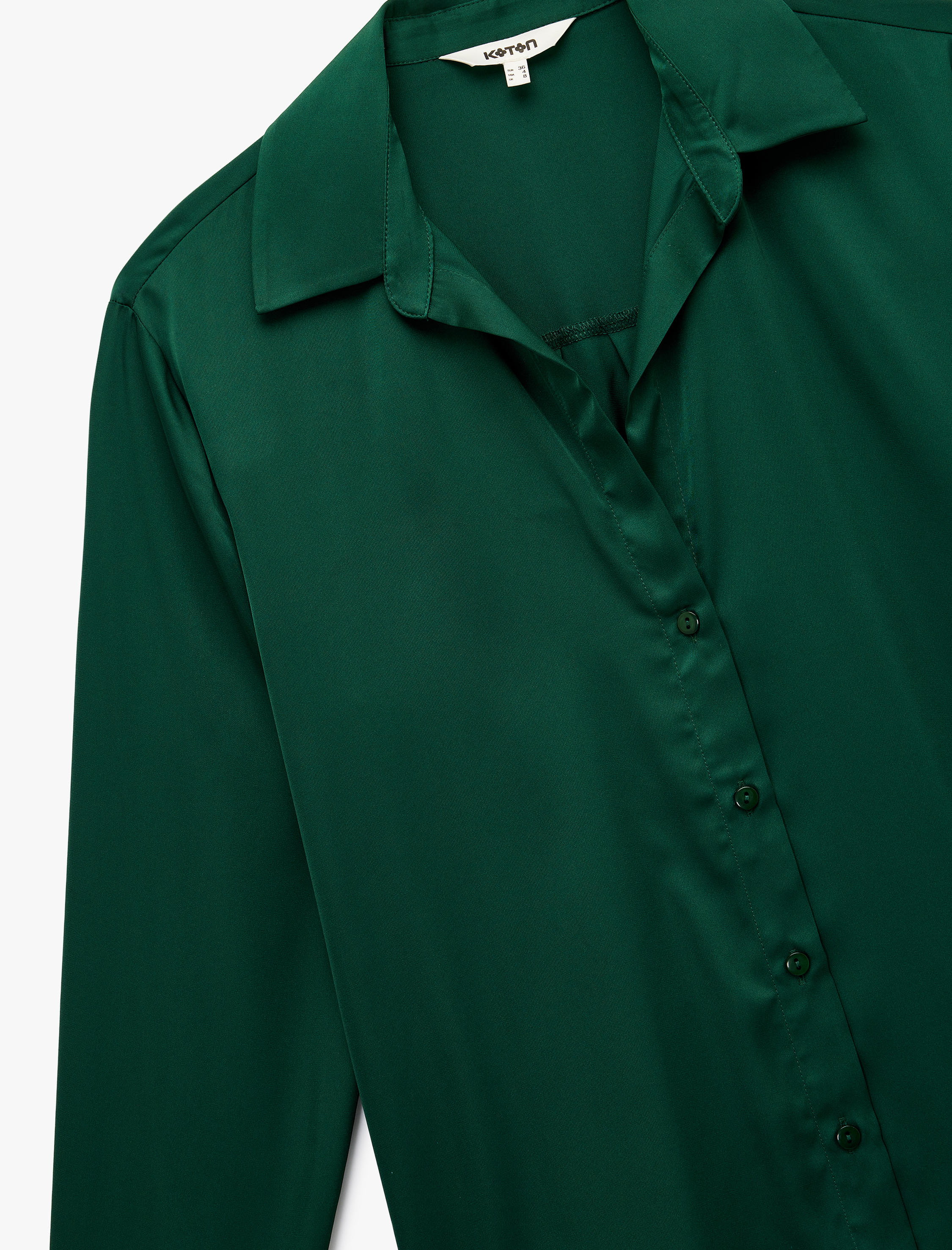   Regular Fit Uzun Kollu Düğmeli Saten Gömlek