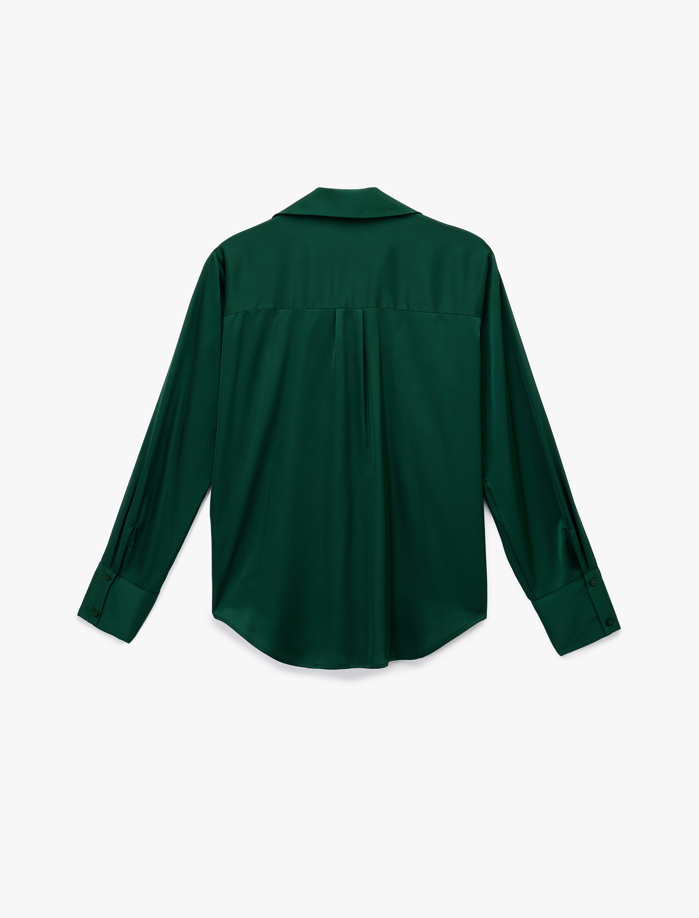   Regular Fit Uzun Kollu Düğmeli Saten Gömlek