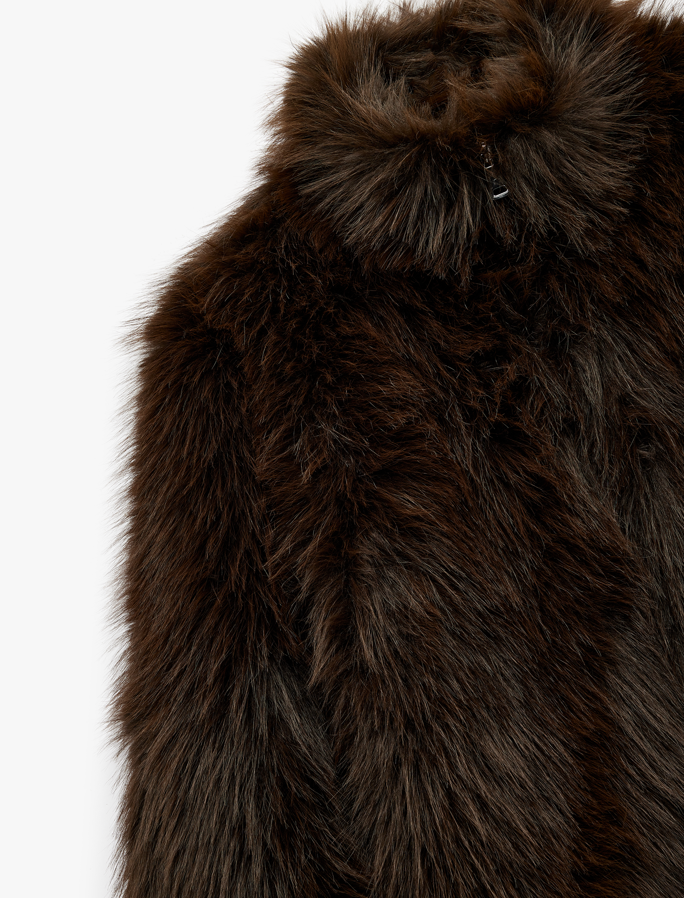   Fermuarlı Cepli Uzun Kollu Dik Yaka Kısa Suni Kürk Mont