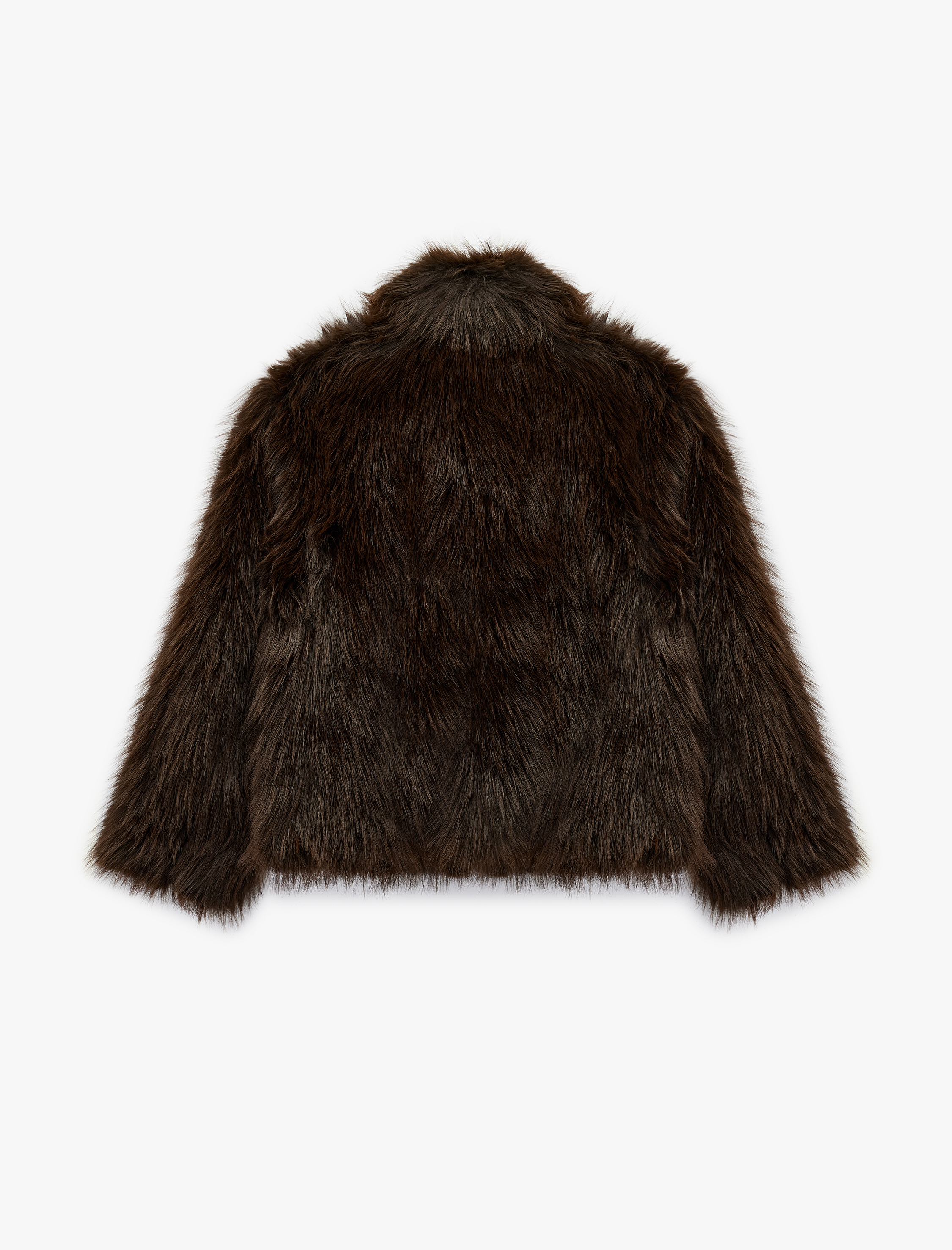   Fermuarlı Cepli Uzun Kollu Dik Yaka Kısa Suni Kürk Mont