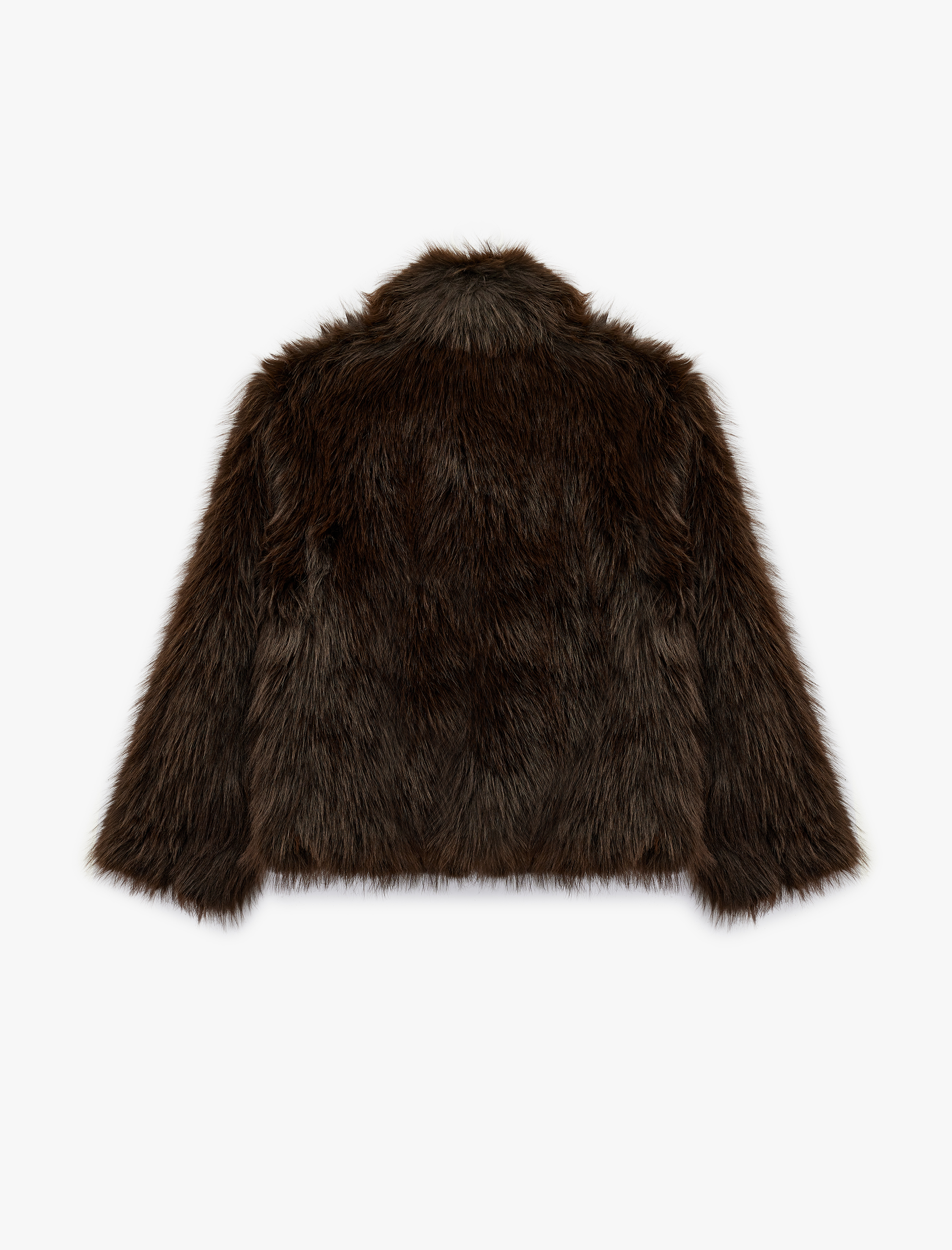   Fermuarlı Cepli Uzun Kollu Dik Yaka Kısa Suni Kürk Mont