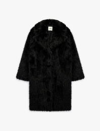 Suni Kürk Kaban Oversize Uzun Kollu Cepli