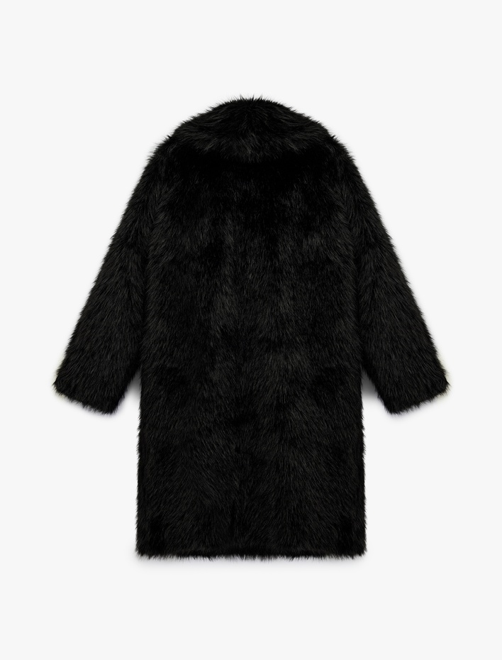  Suni Kürk Kaban Oversize Uzun Kollu Cepli