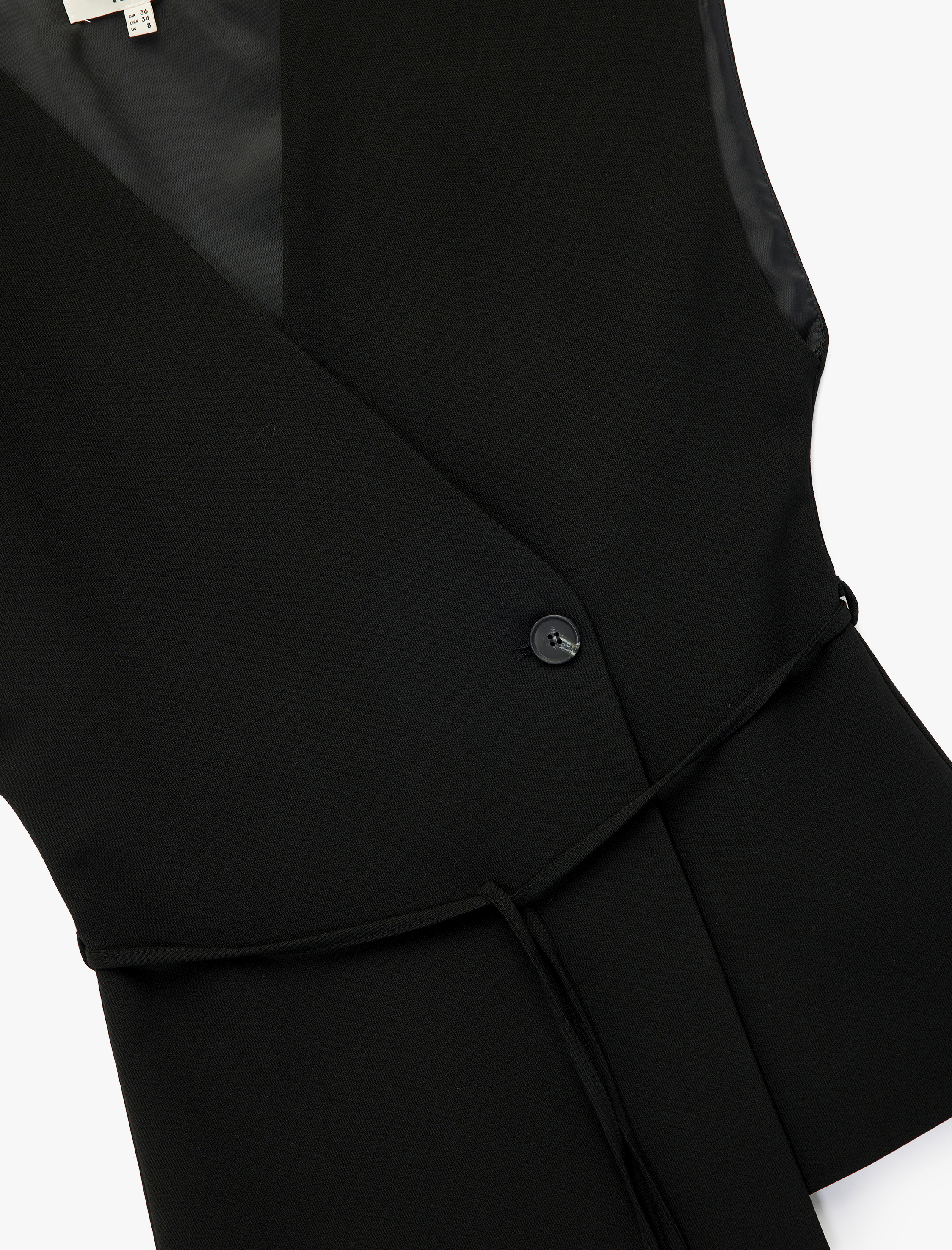 V Yaka Bağlama Detaylı Kruvaze Yelek