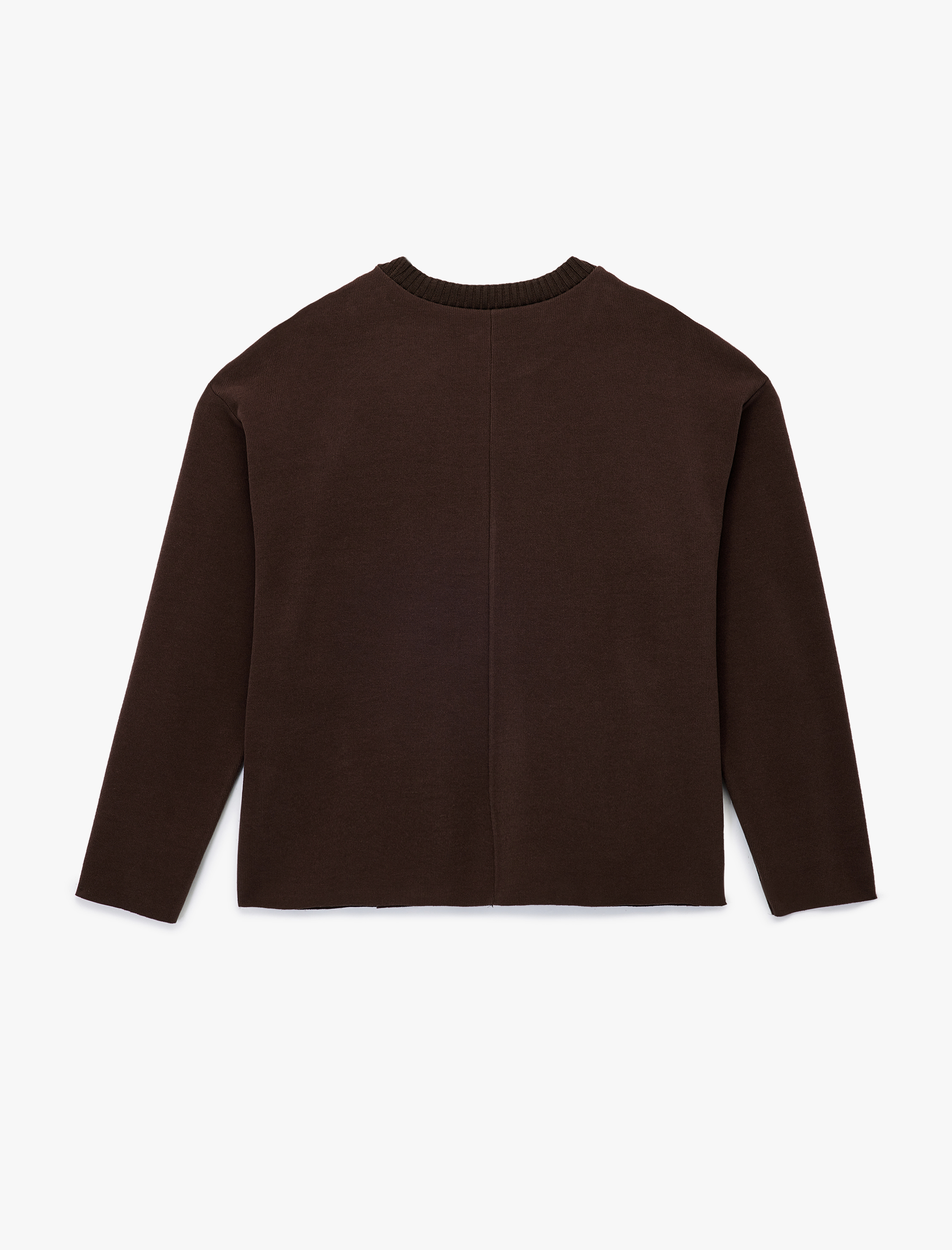   Uzun Kollu Bisiklet Yaka Basic Sweatshirt