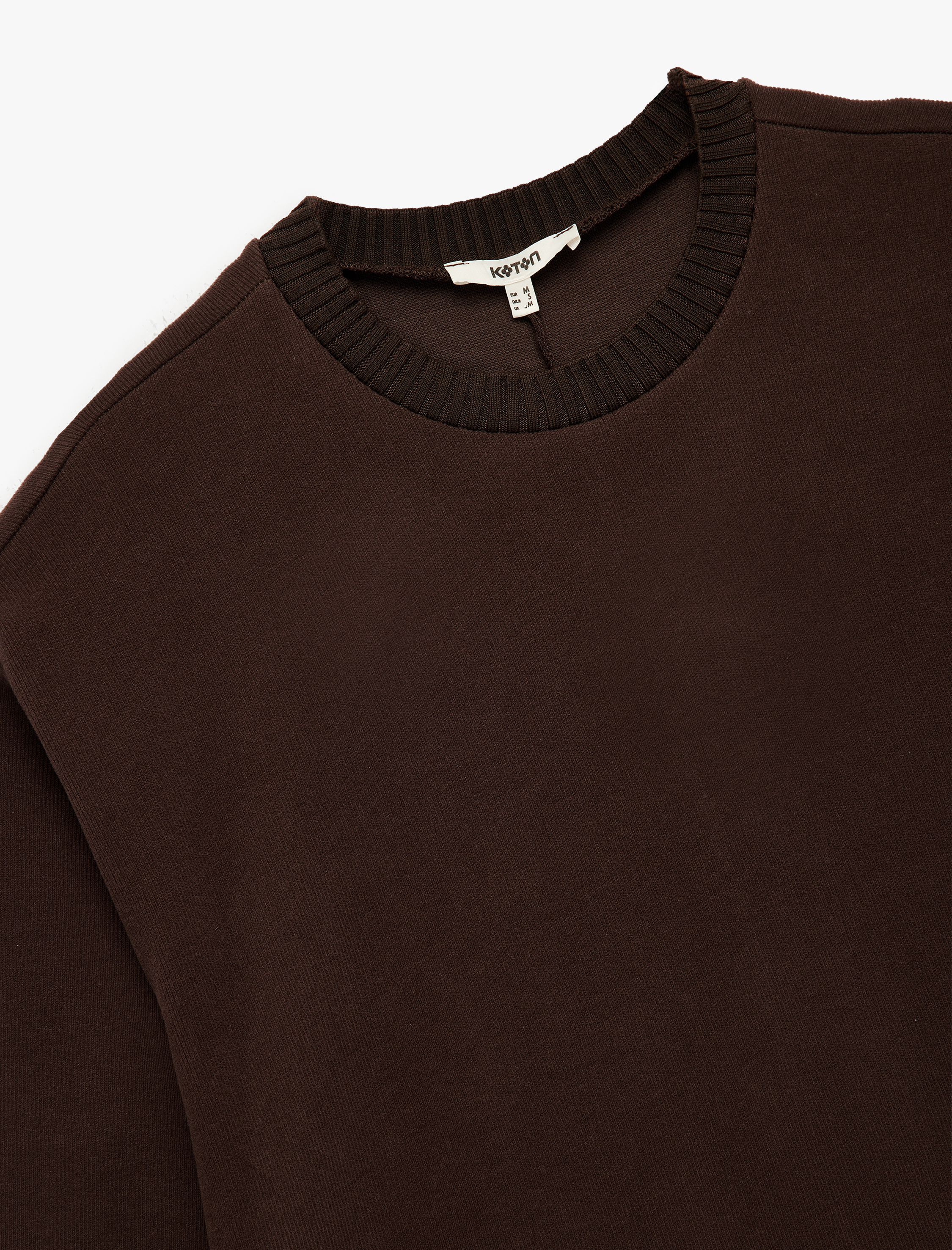   Uzun Kollu Bisiklet Yaka Basic Sweatshirt